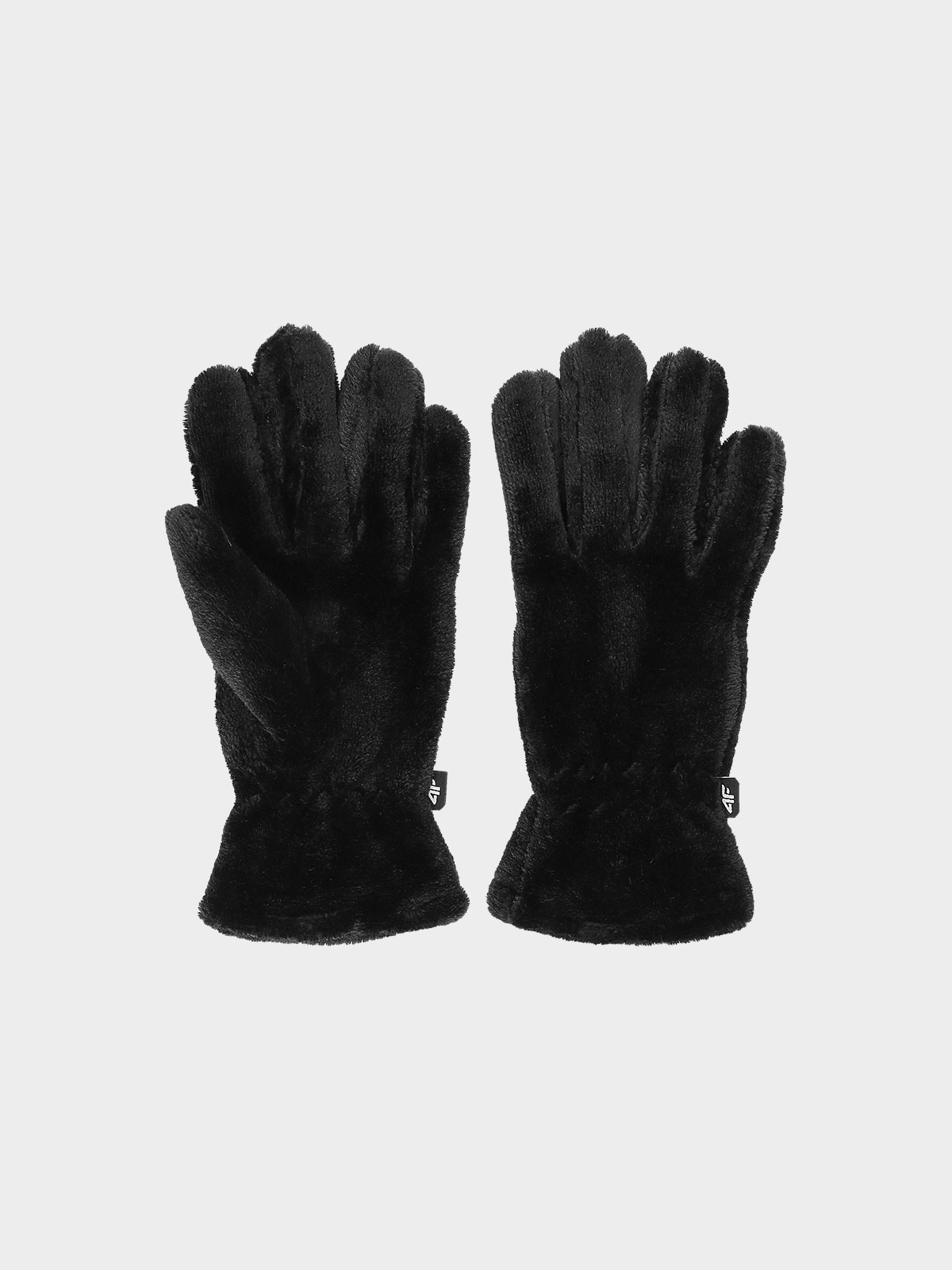 Плюшеві рукавиці для дівчаток - чорний