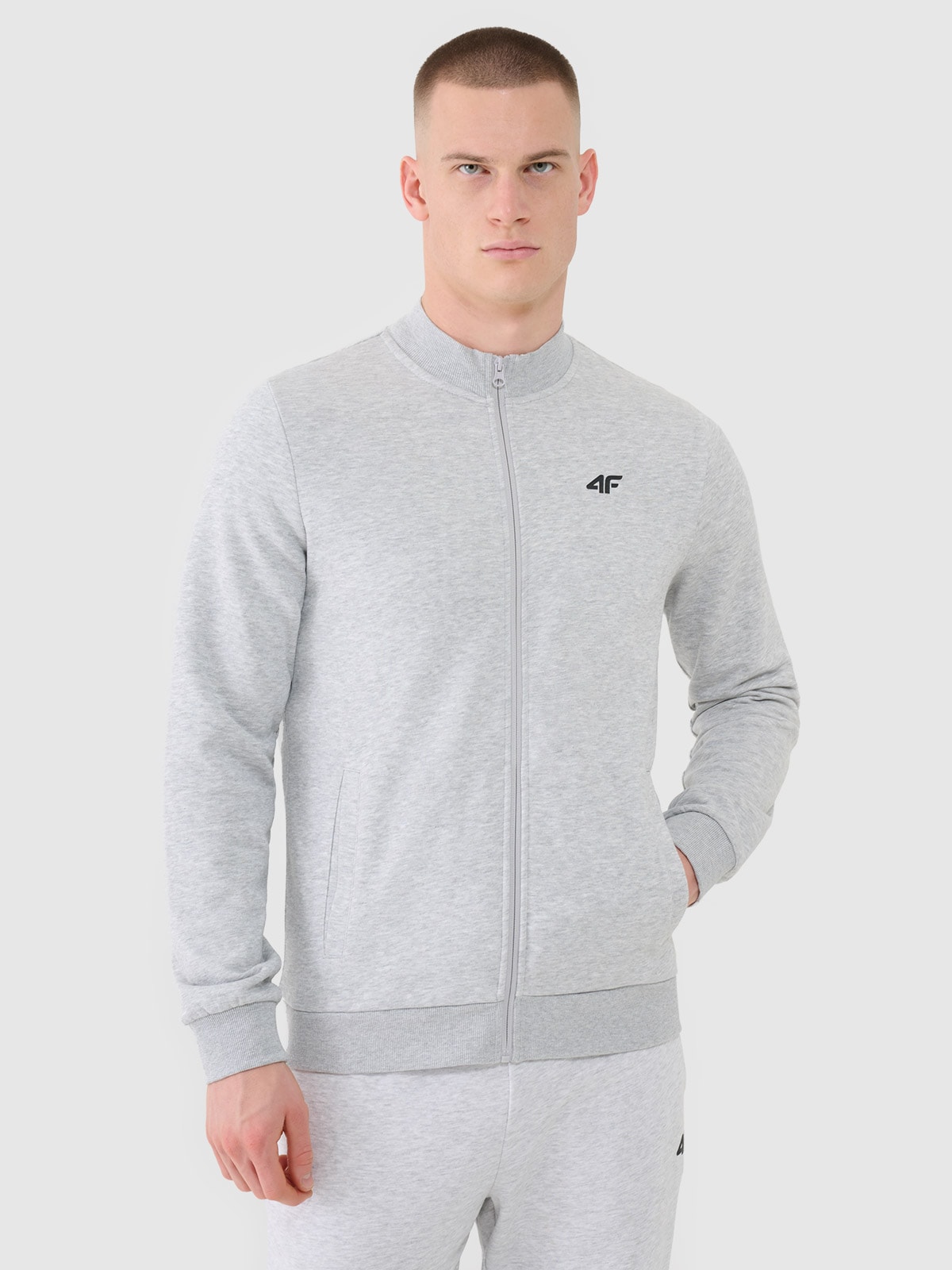 Чоловіча бейсбольна кофта-бомбер - сірий