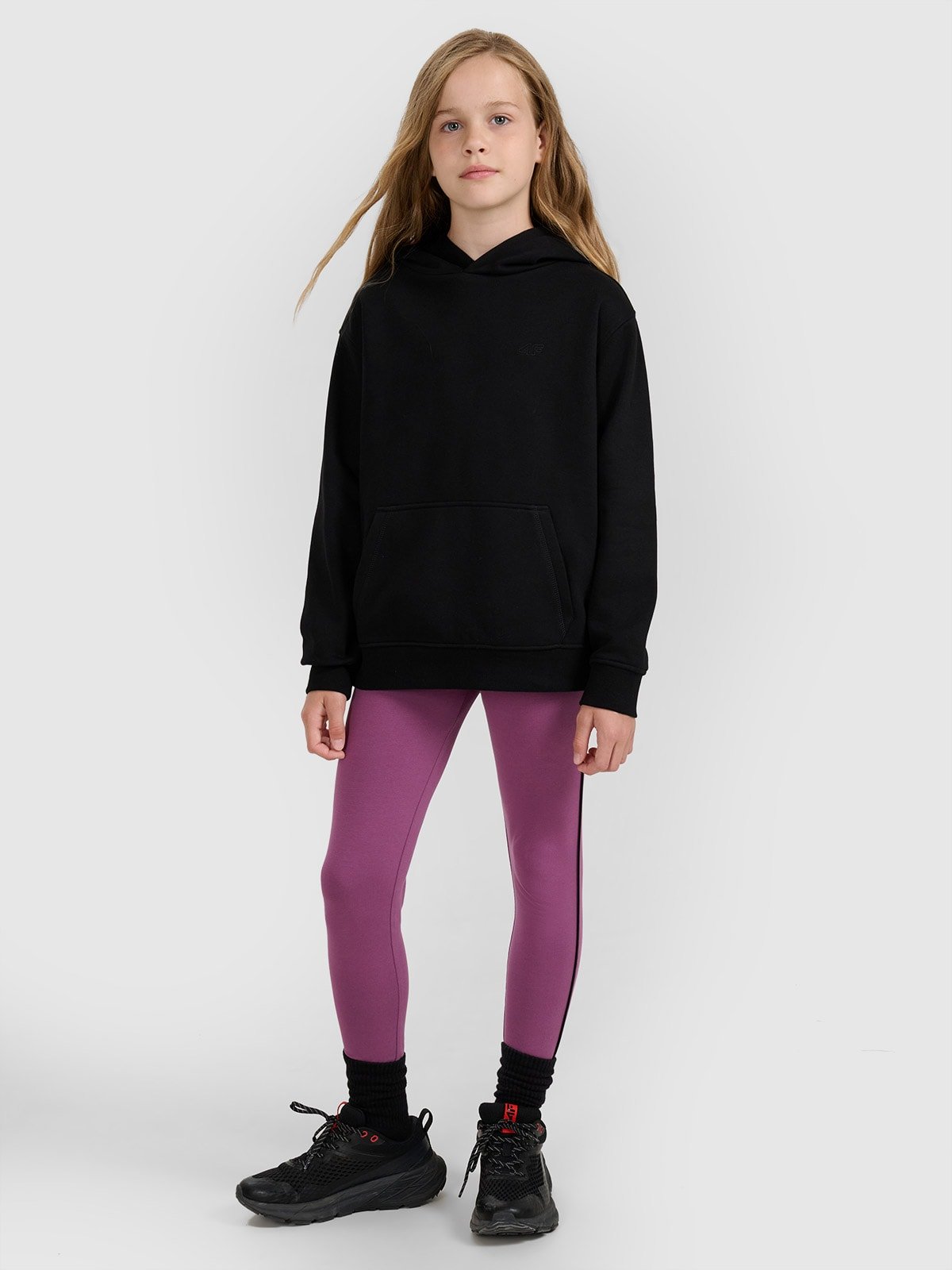 Дівочі трикотажні легінси - фіолетові