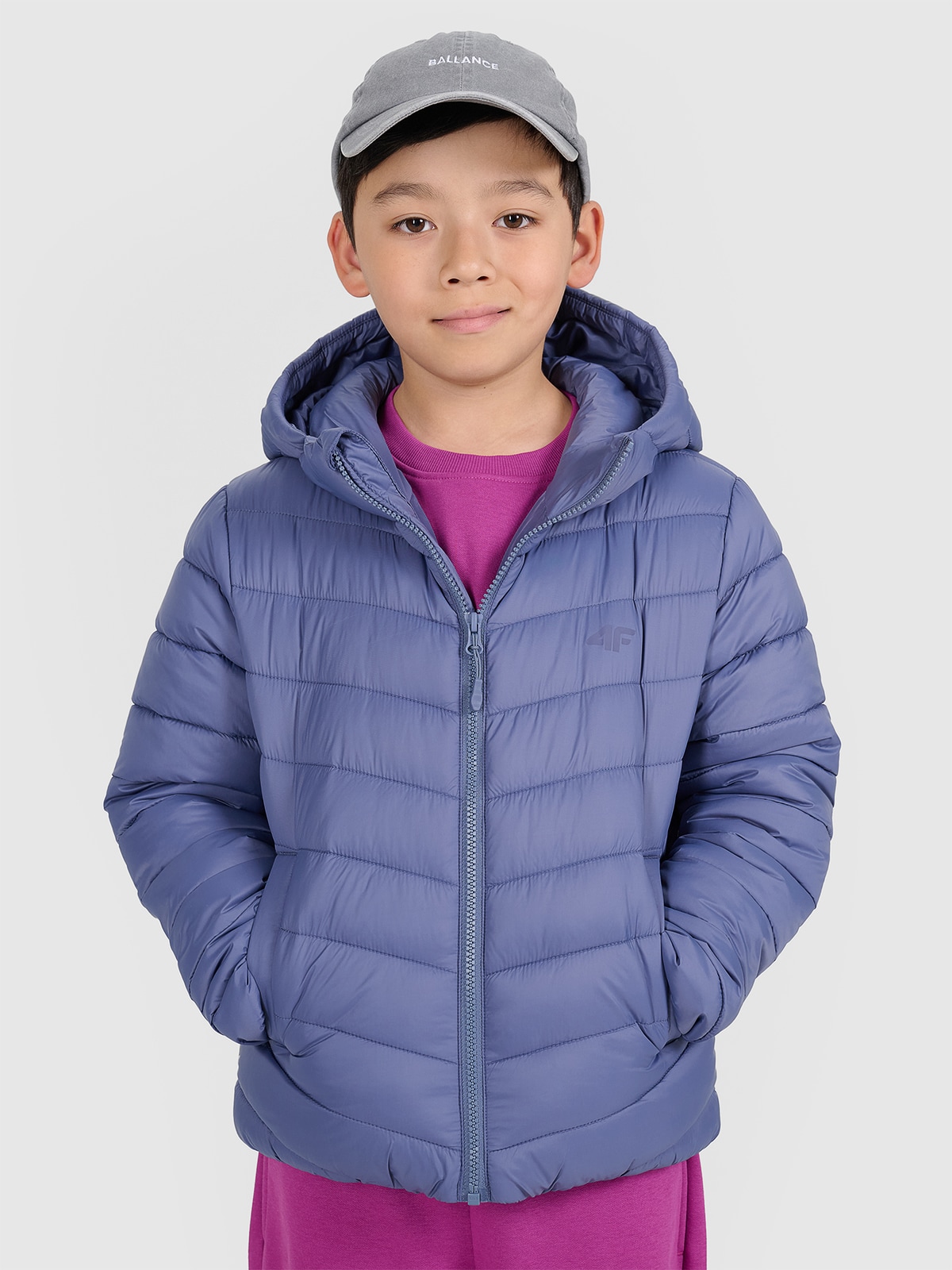 Хлопчача пухова куртка з синтетичним наповнювачем - темно-синя