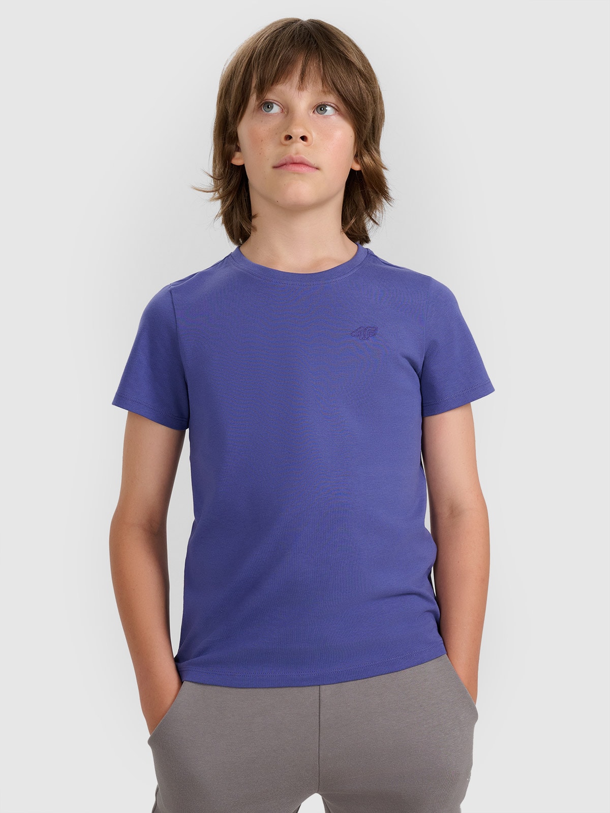 Хлопчачий regular однотонний t-shirt - синій