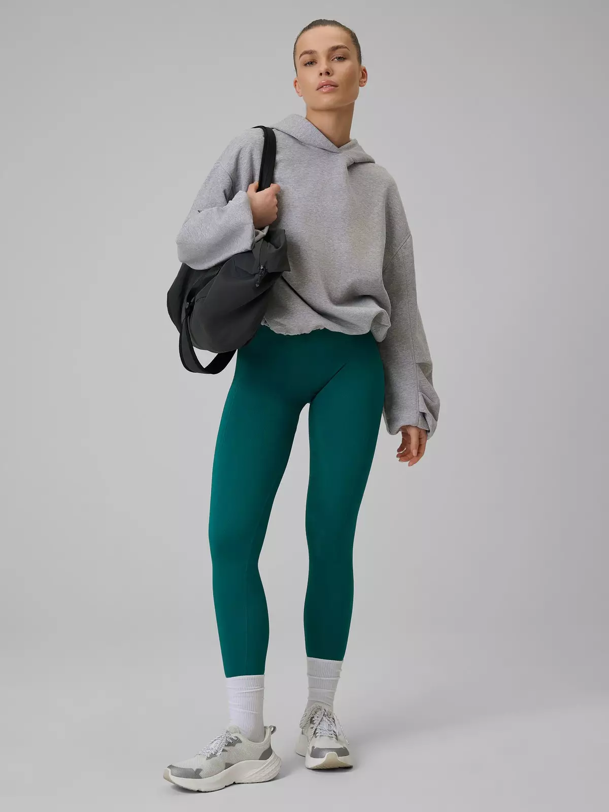Безшовні жіночі тренувальні легінси - бірюзові