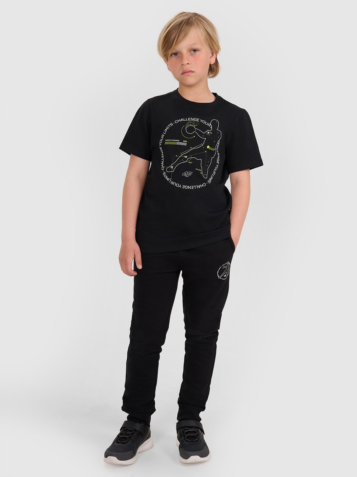 Хлопчачі спортивні штани-джогери - чорні