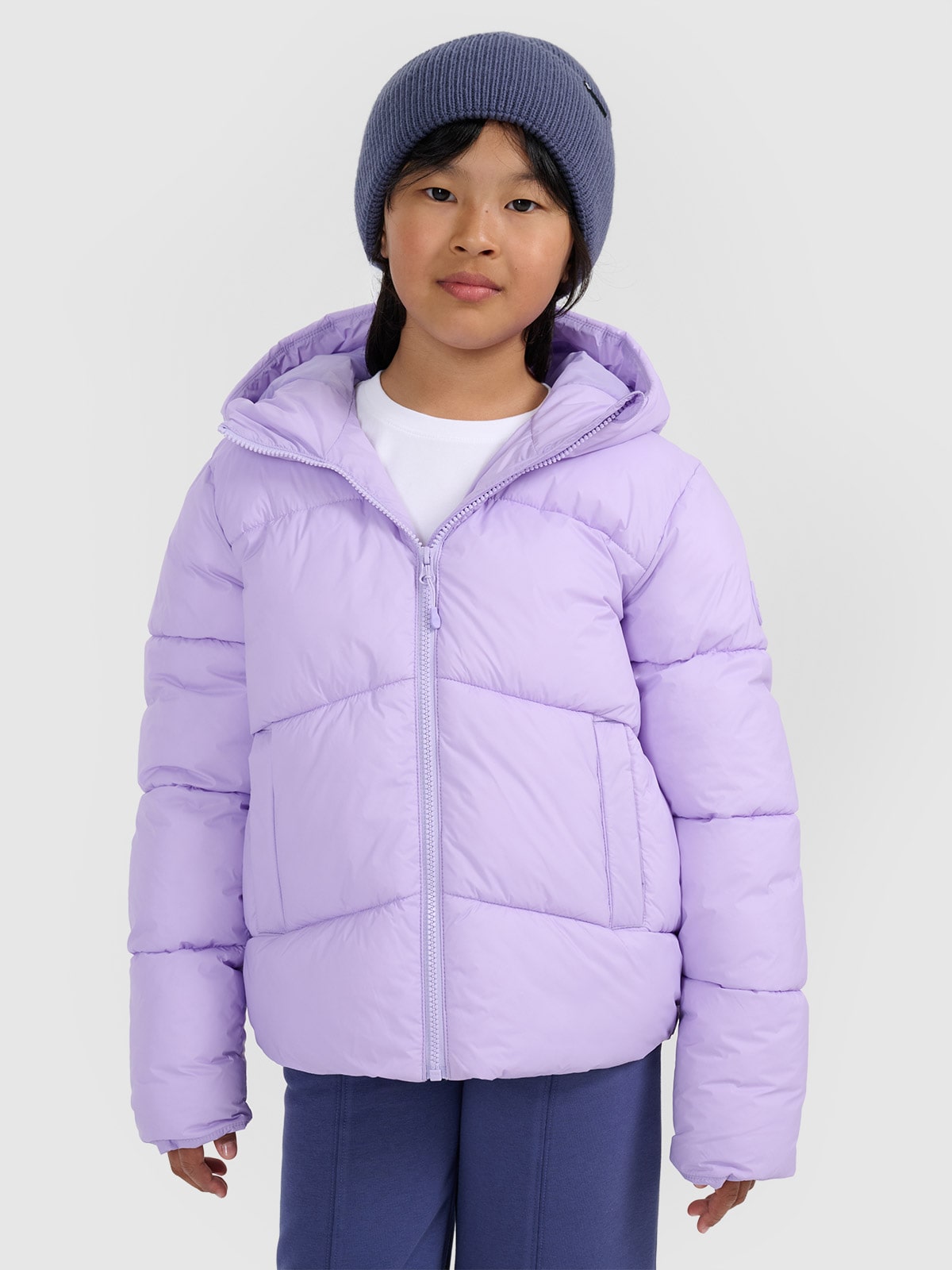 Пухова куртка з синтетичним наповнювачем дівоча - фіолетова