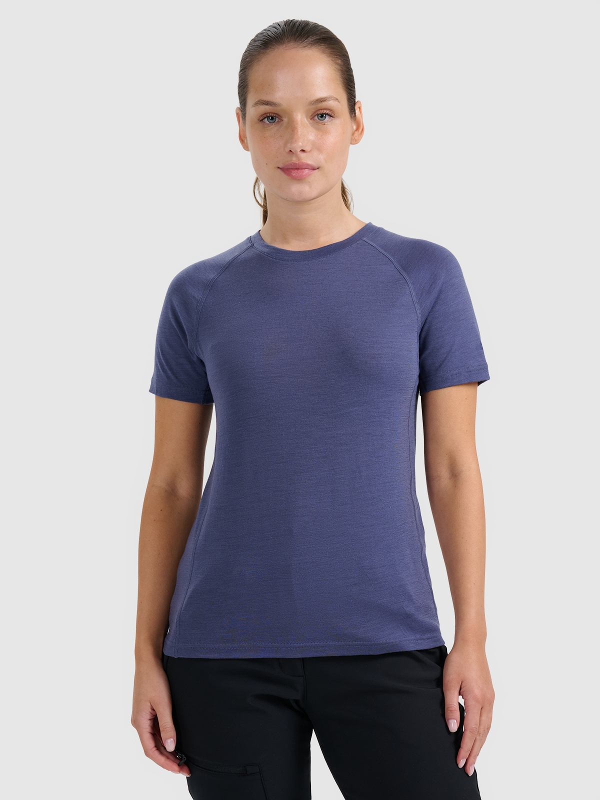 Жіноча трекінгова футболка з вовною merino - темно-синя
