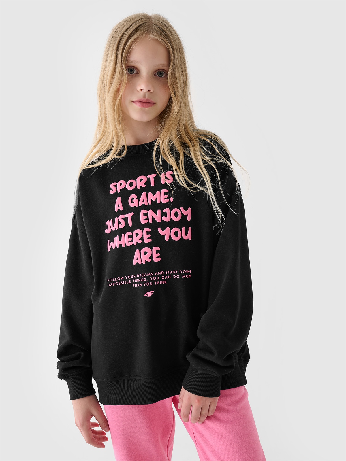 Спортивний світшот для дівчаток - чорний