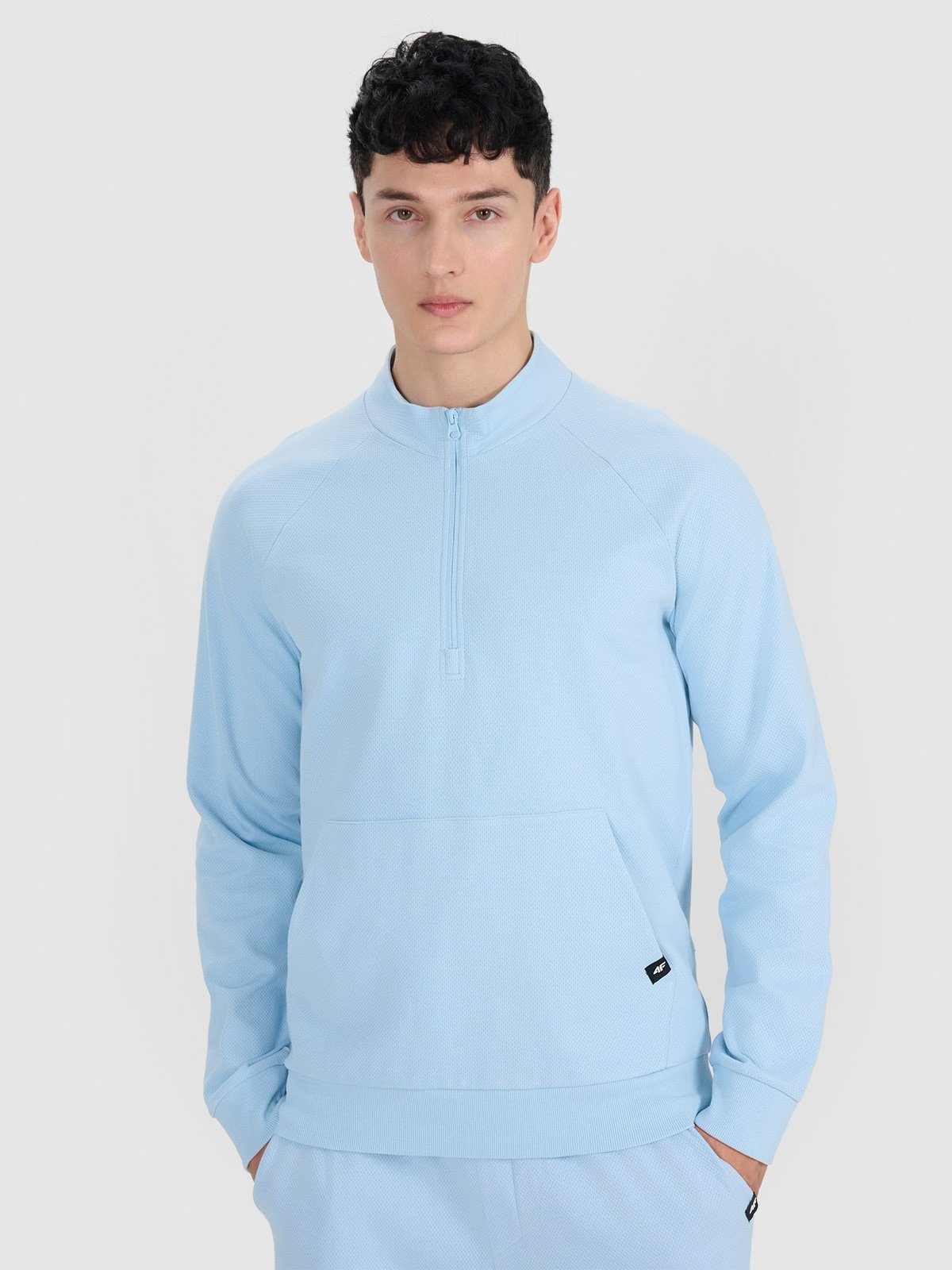 Чоловічий спортивний світшот без блискавки і капюшона - синій