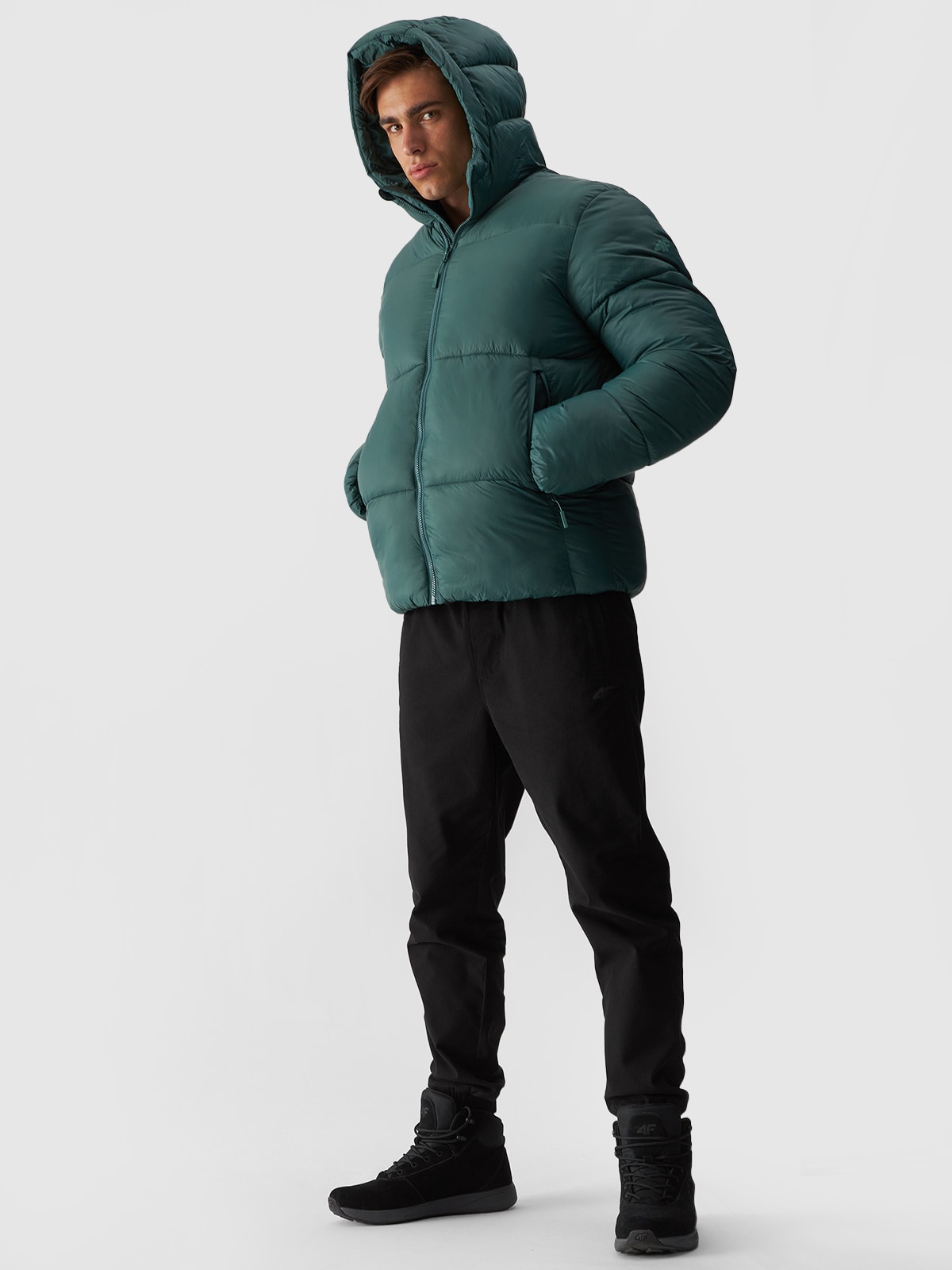 Чоловіча пухова куртка з синтетичним наповнювачем - зелений