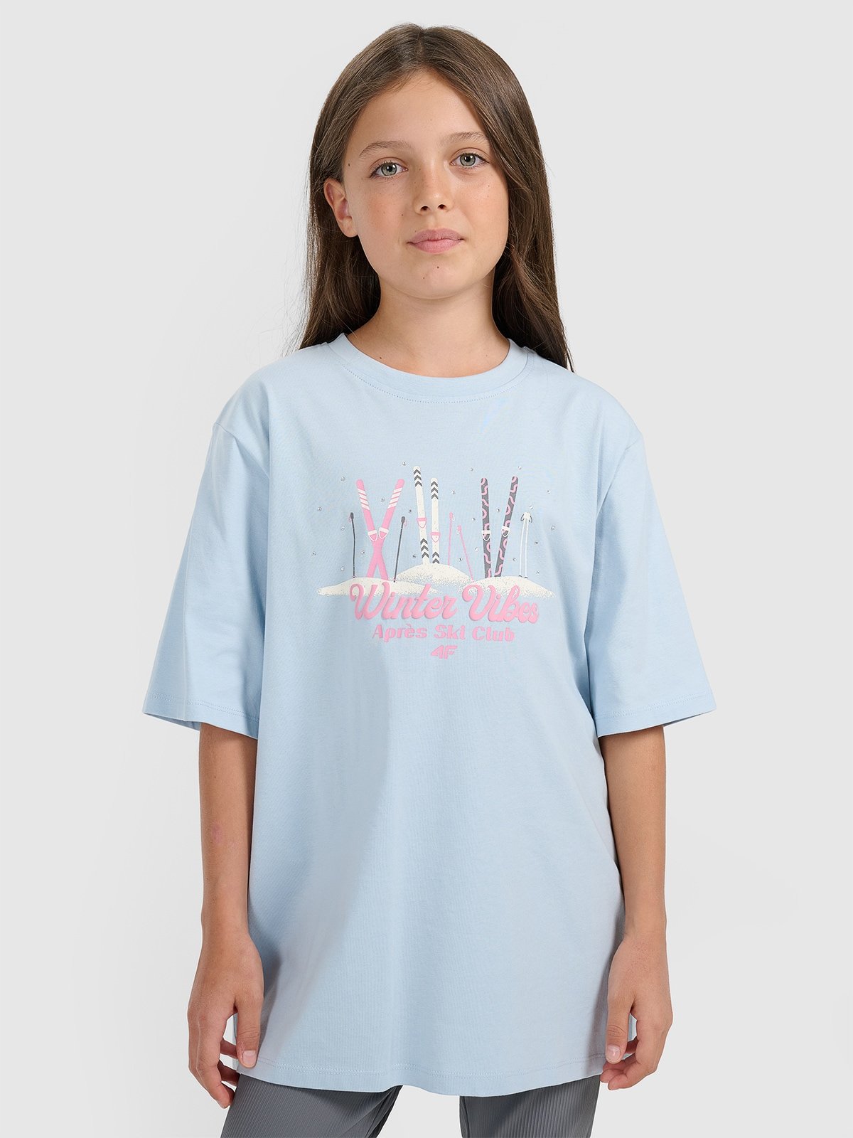 T-shirt loose з принтом дівочий - синій