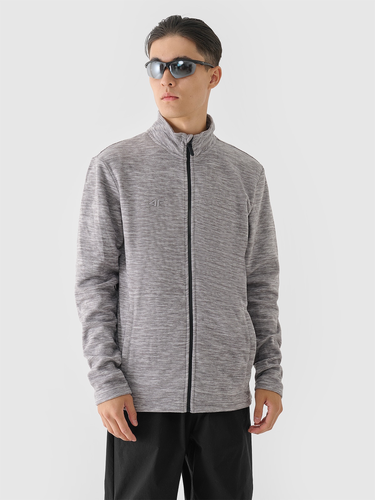 Чоловічий фліс з коміром-стійкою regular - сірий