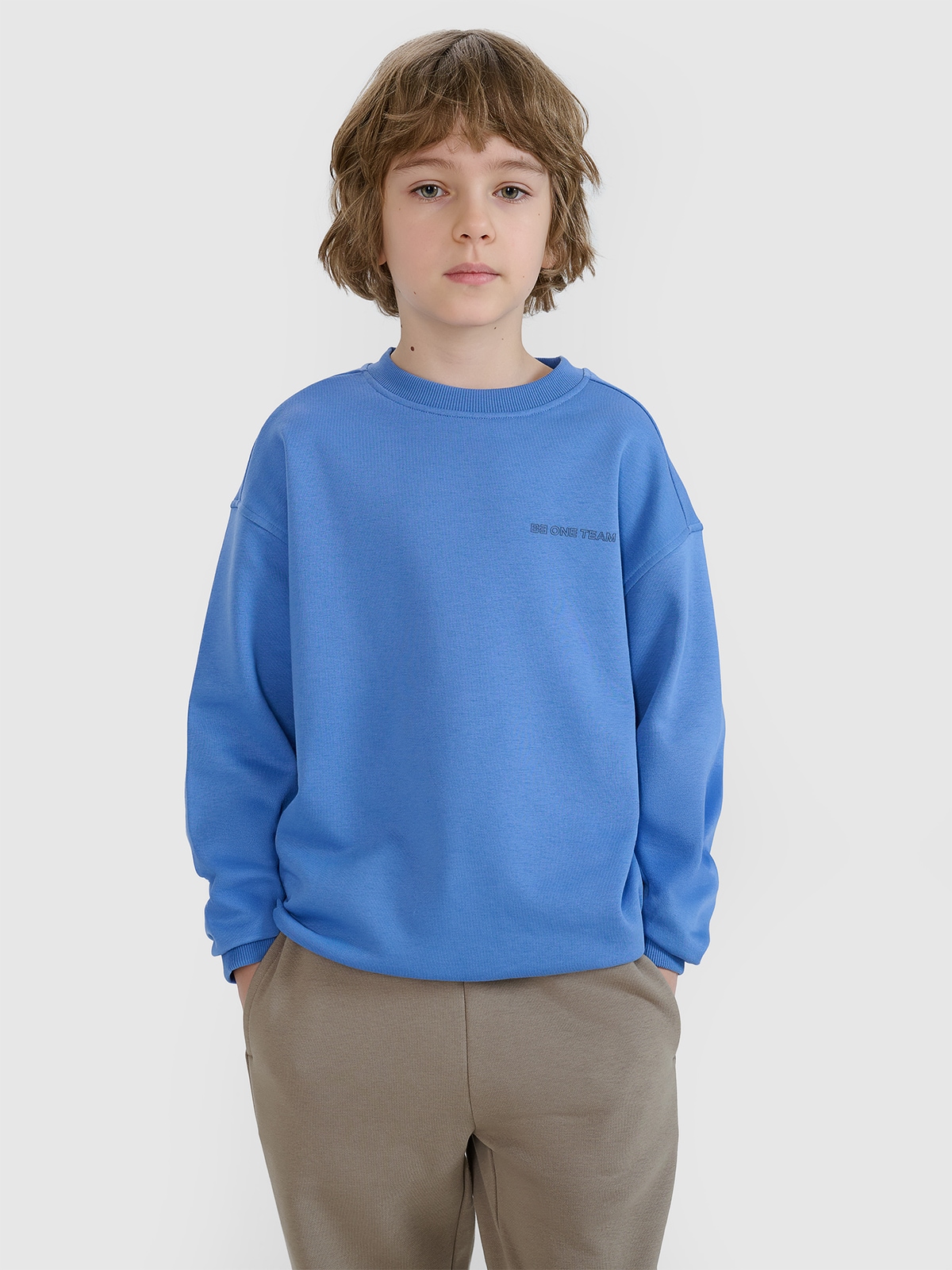 Спортивна кофта для хлопчиків без капюшона - синя