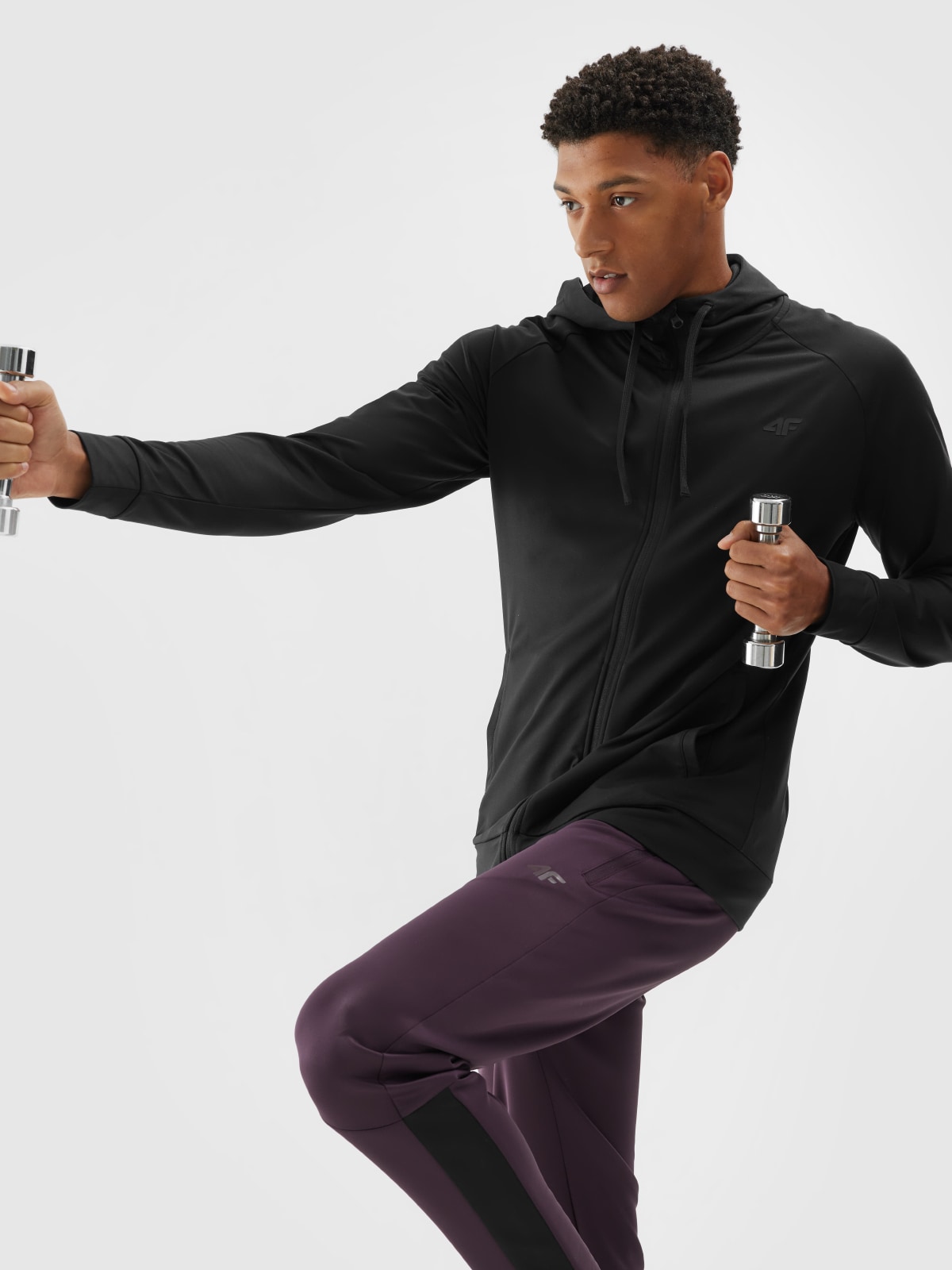 Чоловіче швидковисихаюче худі regular для тренувань - чорний