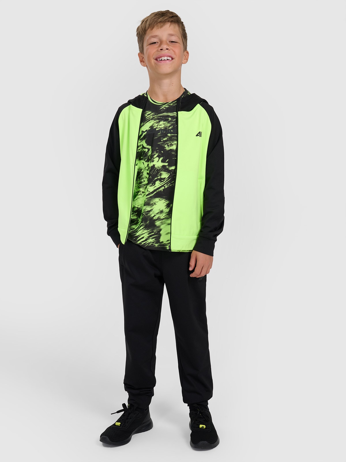 Дитячі спортивні швидковисихаючі штани джогери для хлопчиків - чорні