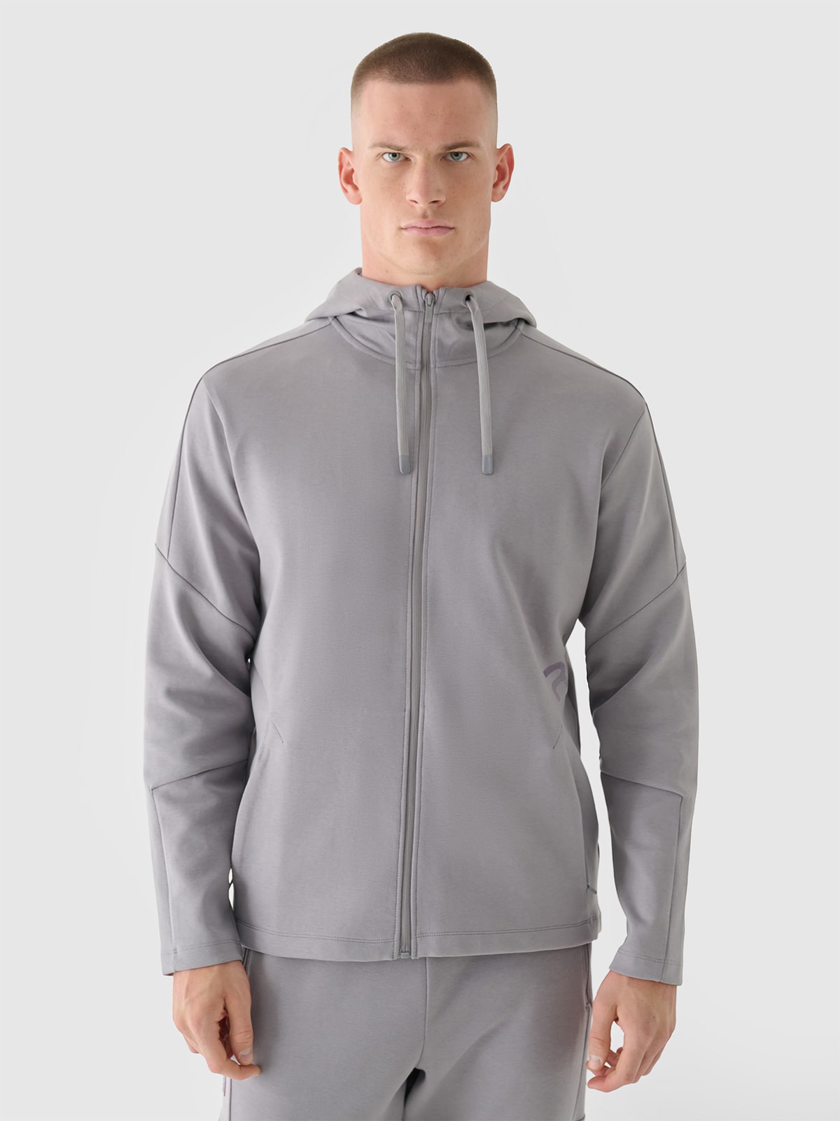 Чоловіче спортивне худі на блискавці 4F x Robert Lewandowski - сірий