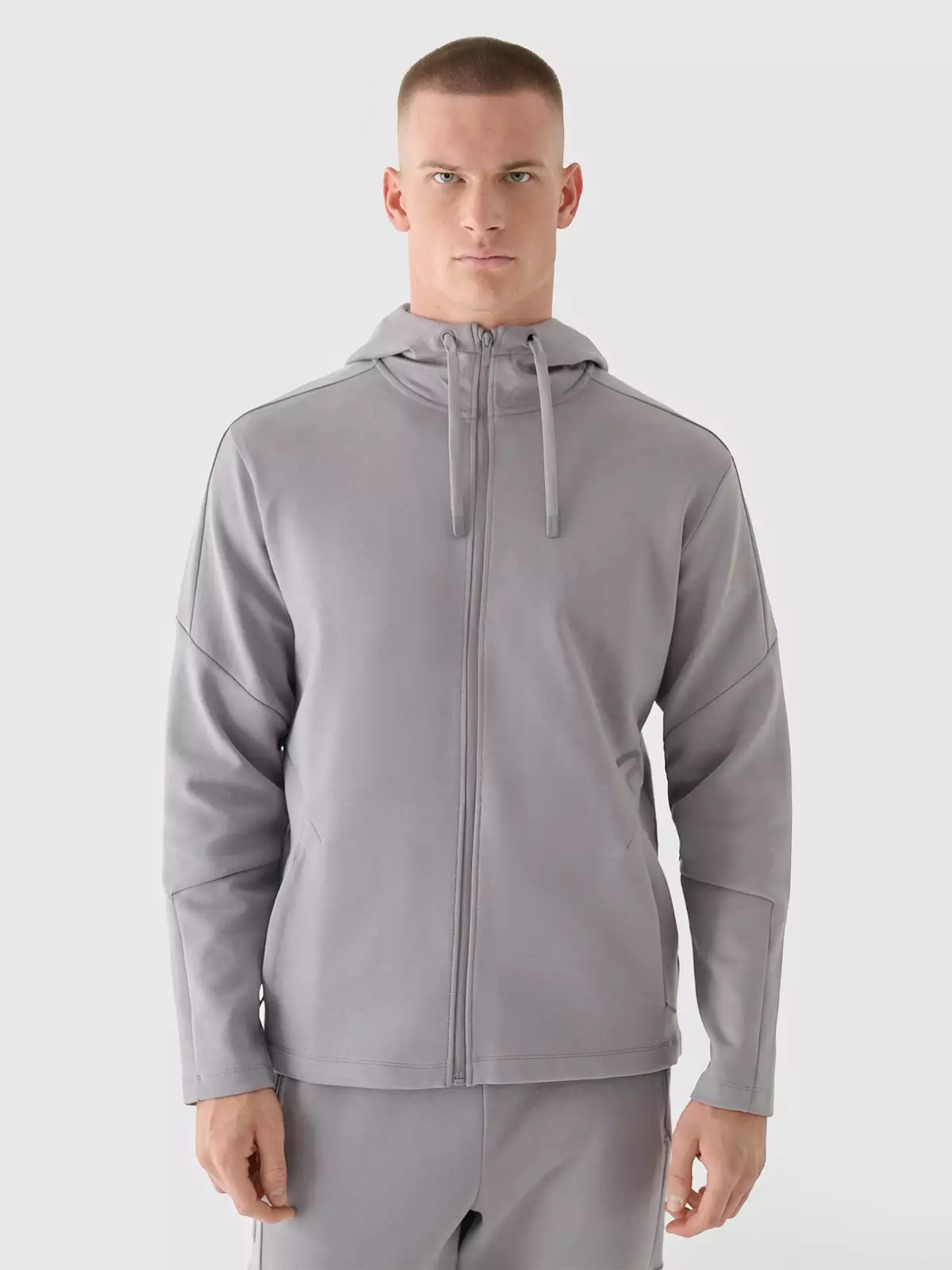 Чоловіче спортивне худі на блискавці 4F x Robert Lewandowski - сірий