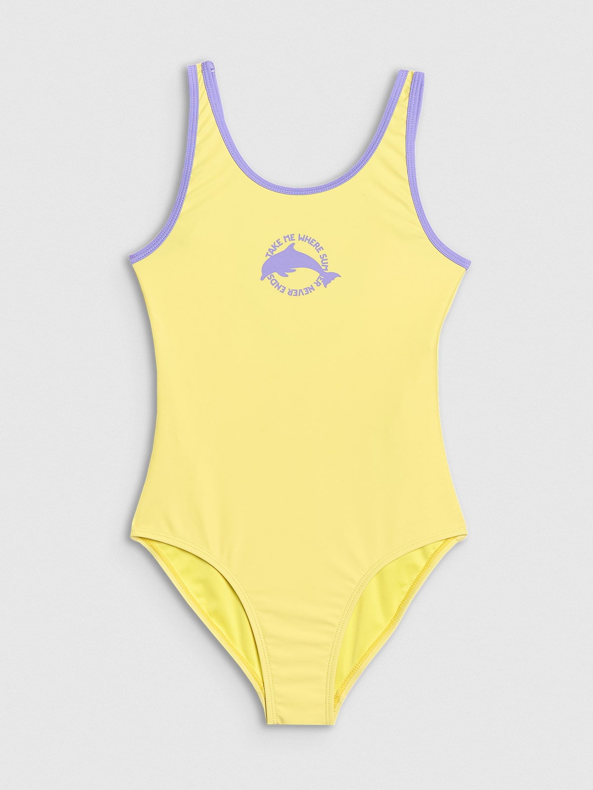 Суцільний купальник для дівчаток - жовтий