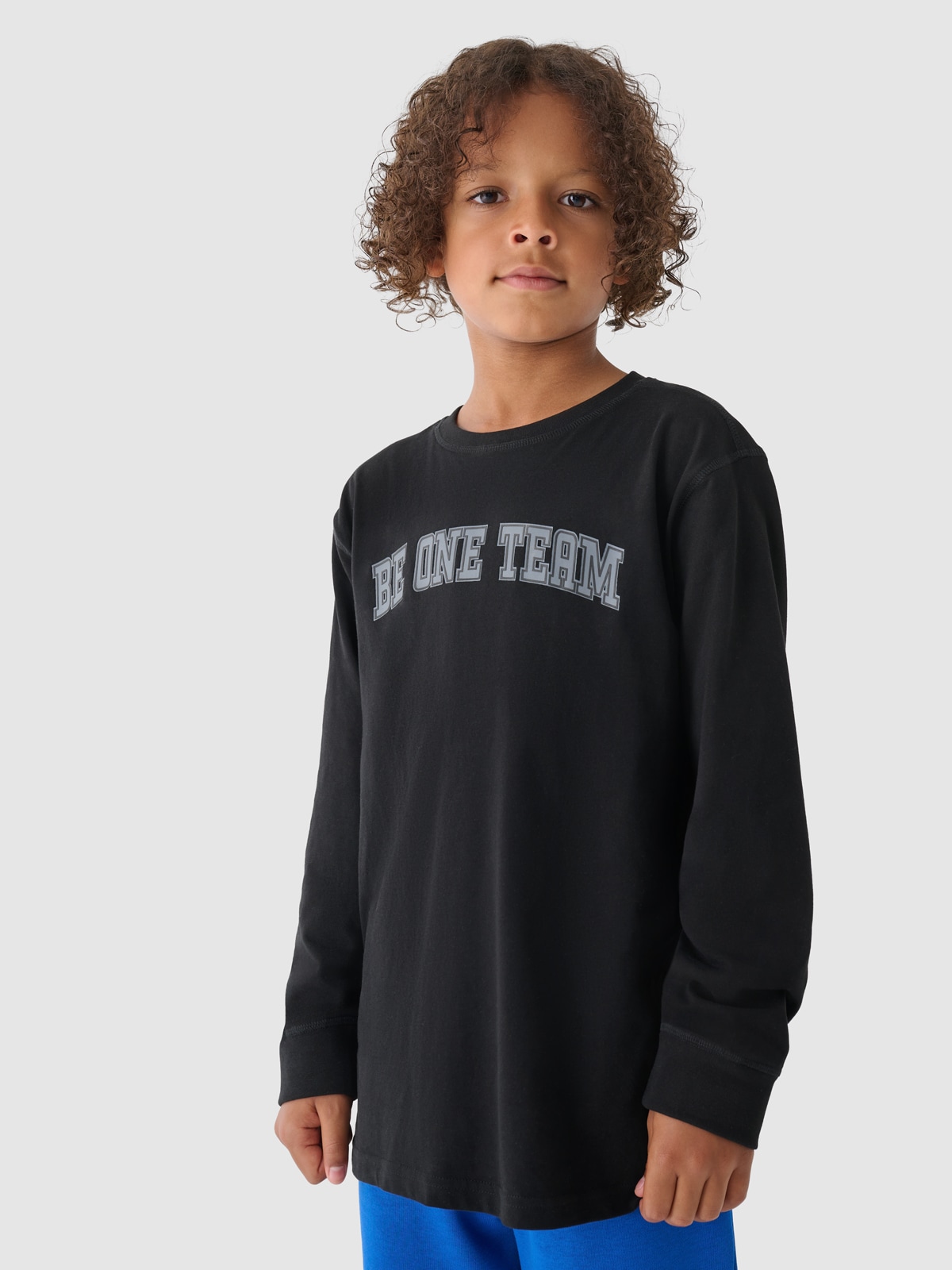 Лонгслів oversize для хлопчиків - чорний