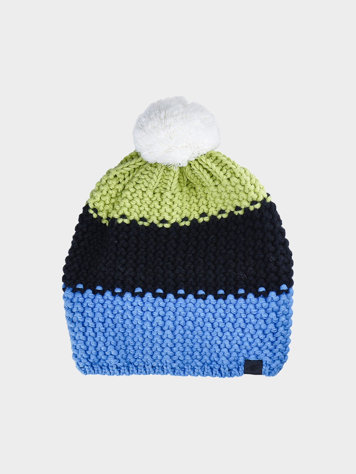 Чоловіча зимова шапка з помпоном - різнокольоровий