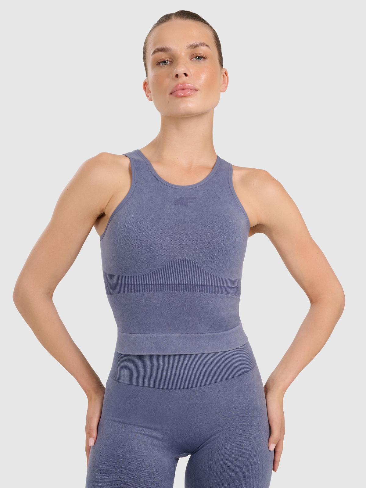 Жіночий слім топ для йоги та пілатесу швидковисихаючий - темно-синій