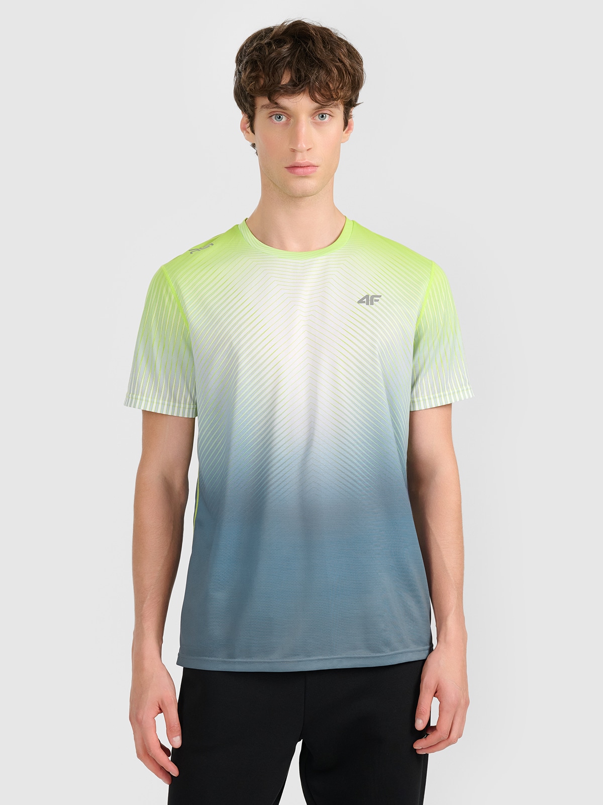 Чоловіча швидковисихаюча футболка з принтом 4F x Robert Lewandowski - сіра