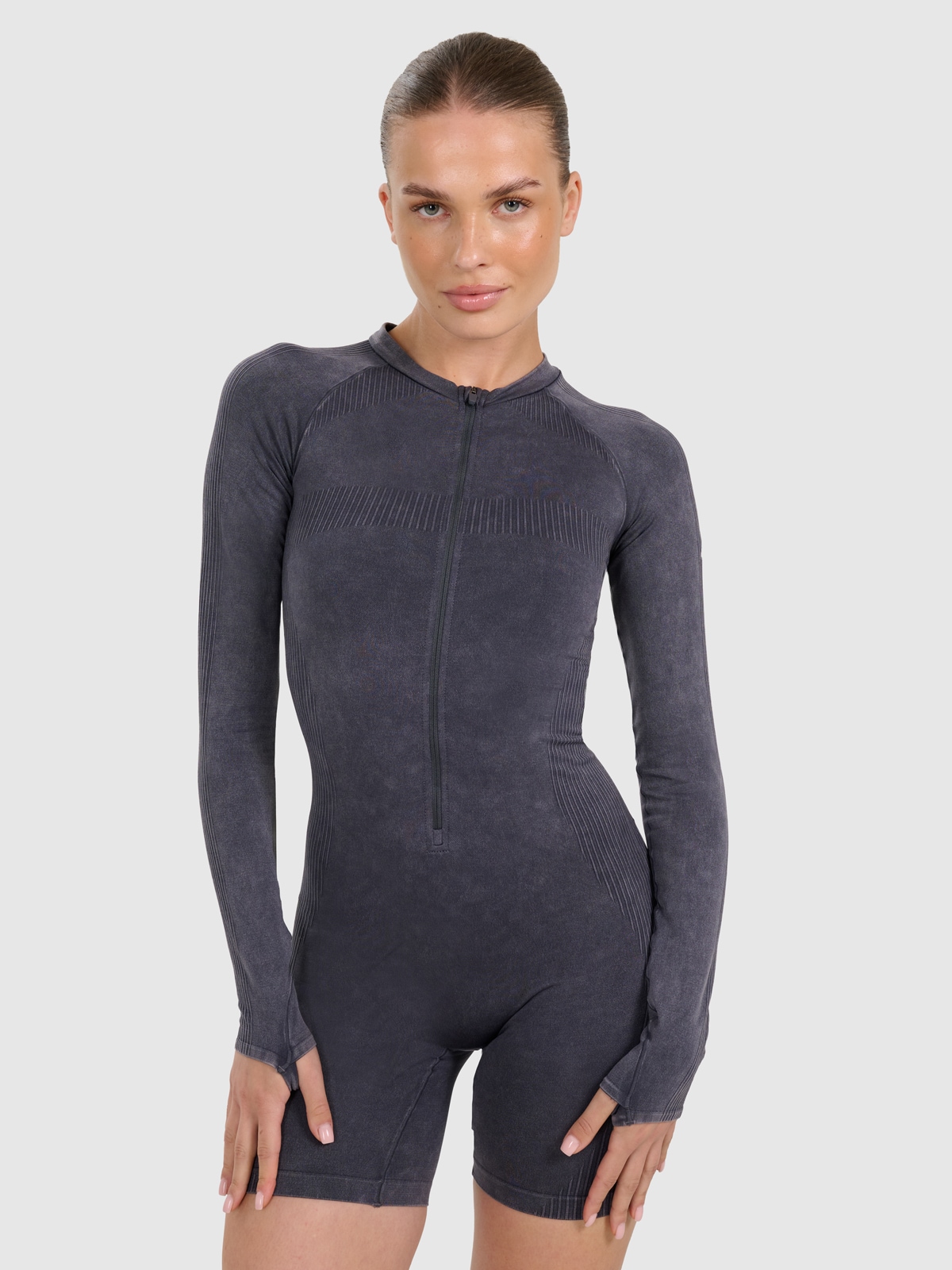 Безшовний комбінезон для йоги та пілатесу жіночий - темно-синій