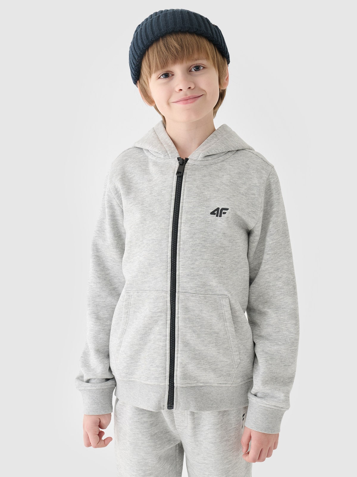 Худі на блискавці для хлопчиків - холодний світло-сірий