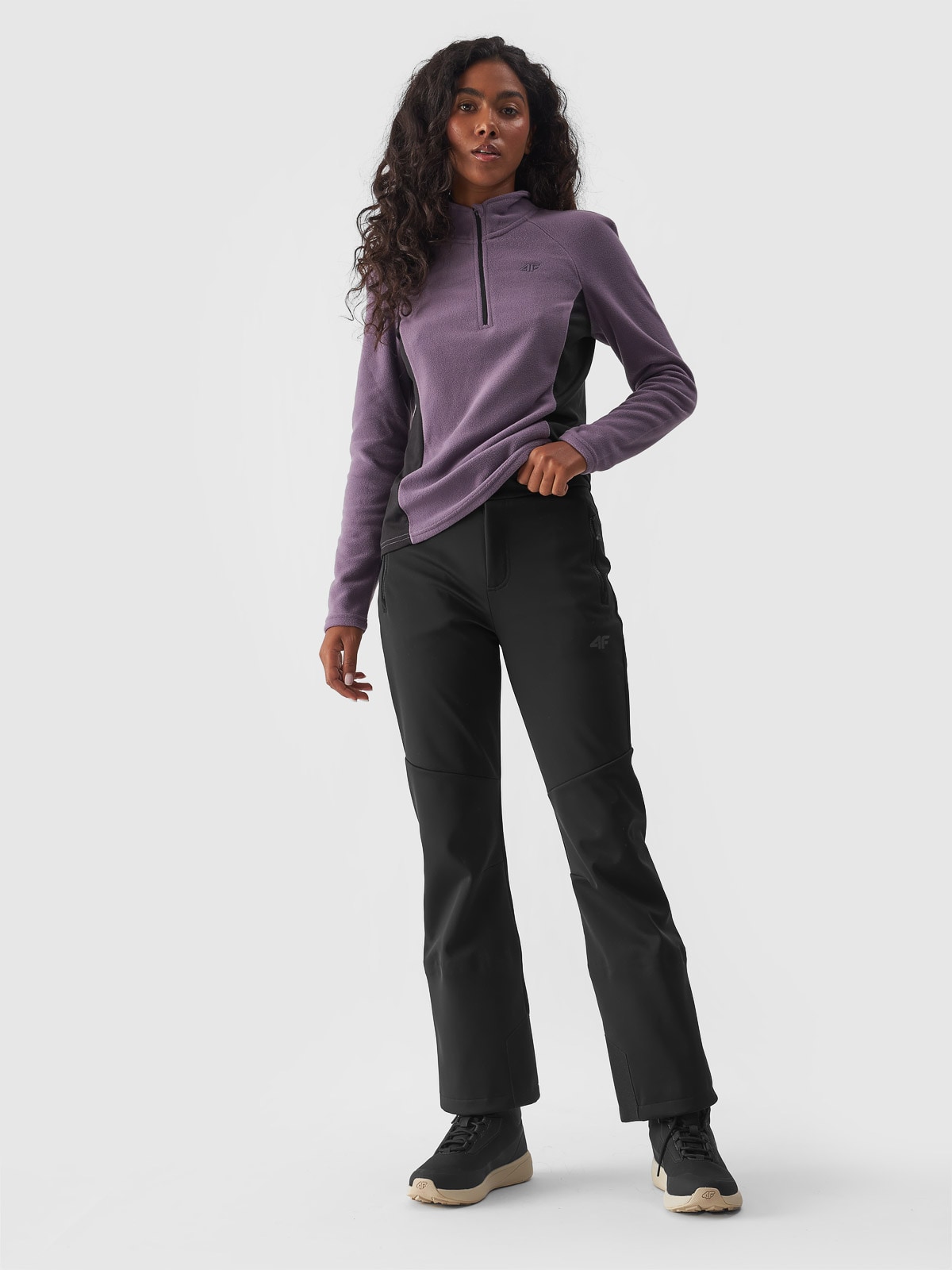 Жіночі гірськолижні штани softshell мембрана 10000 - чорний