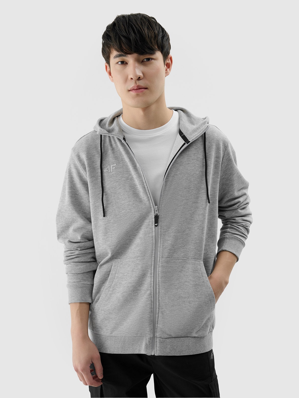 Чоловіче худі на блискавці - холодний світло-сірий