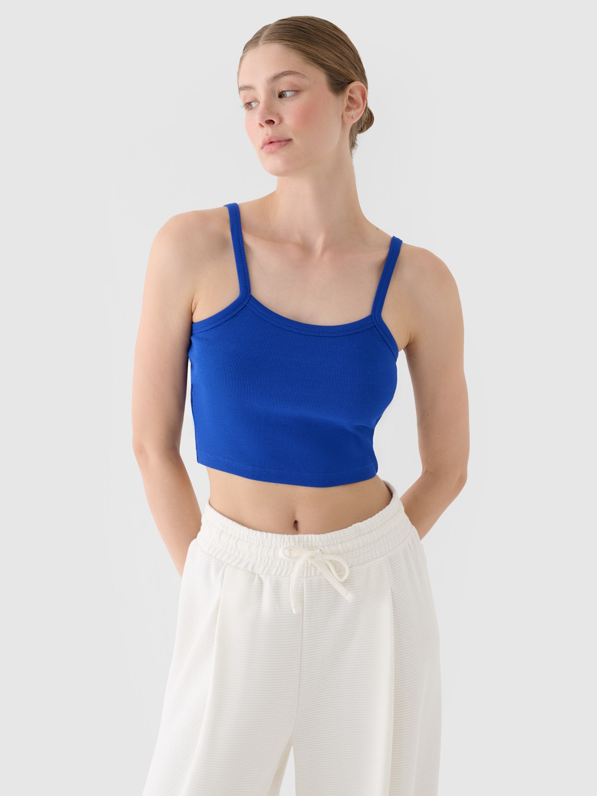 Жіночий топ crop top slim - блакитний