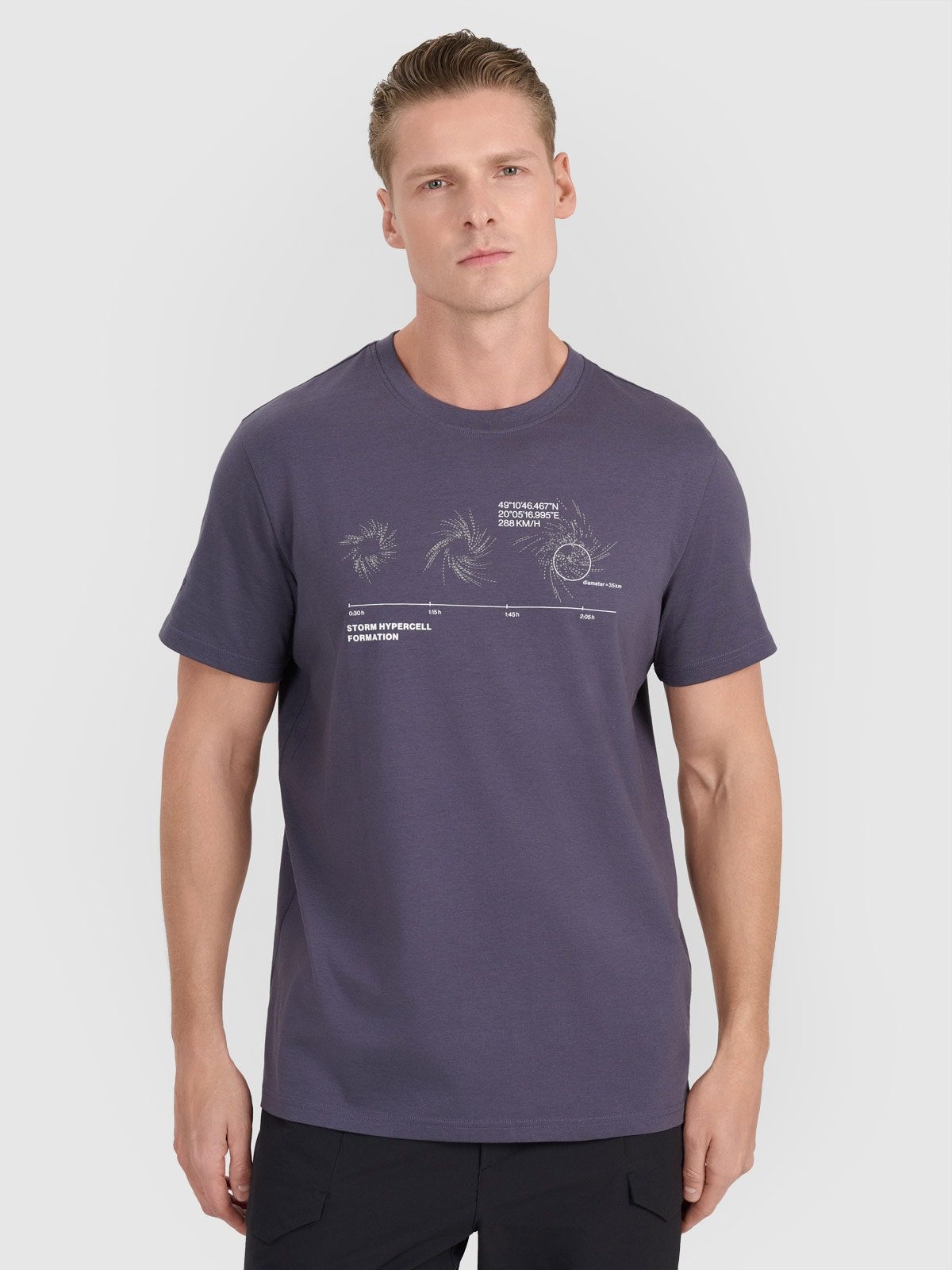 Чоловіча футболка regular з принтом - сіра