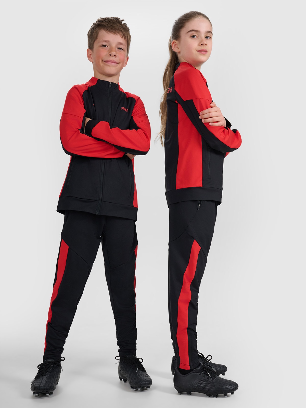 Спортивна розстібна кофта без капюшона дитяча 4F JUNIOR x Robert Lewandowski - чорна