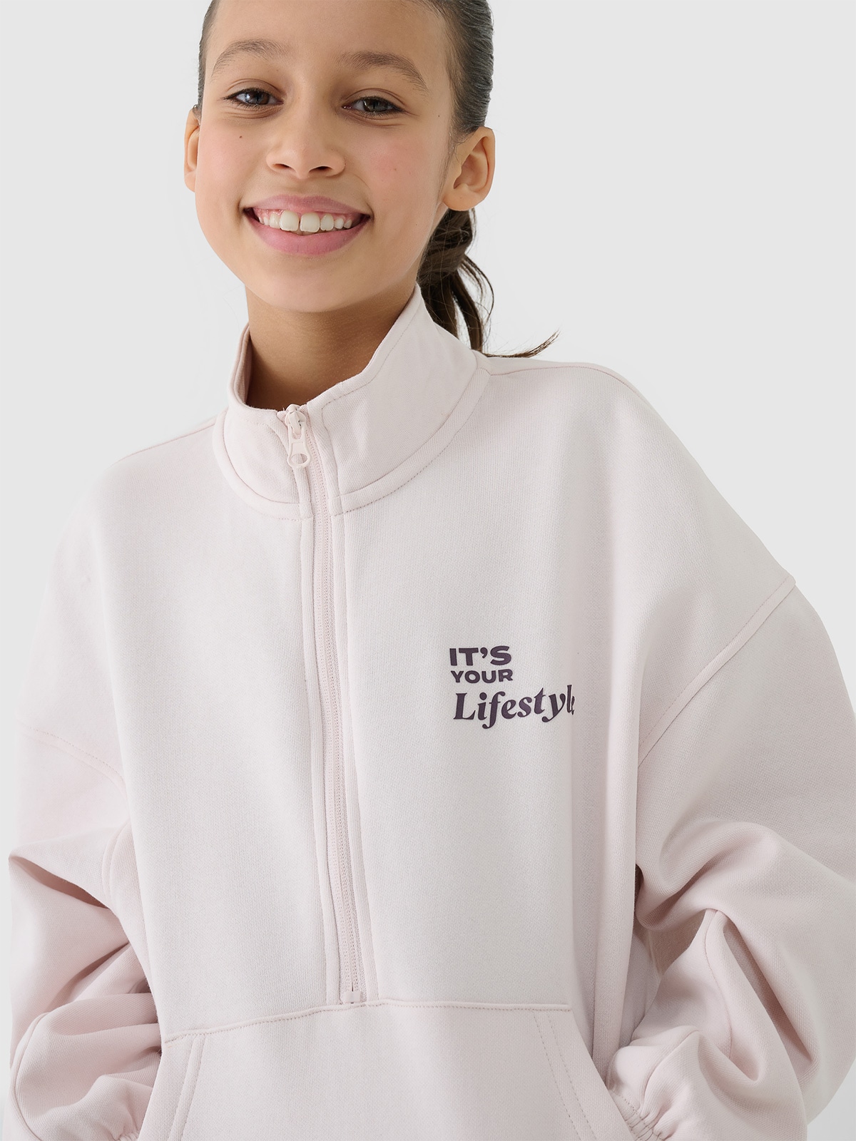 Спортивний світшот для дівчаток - білий