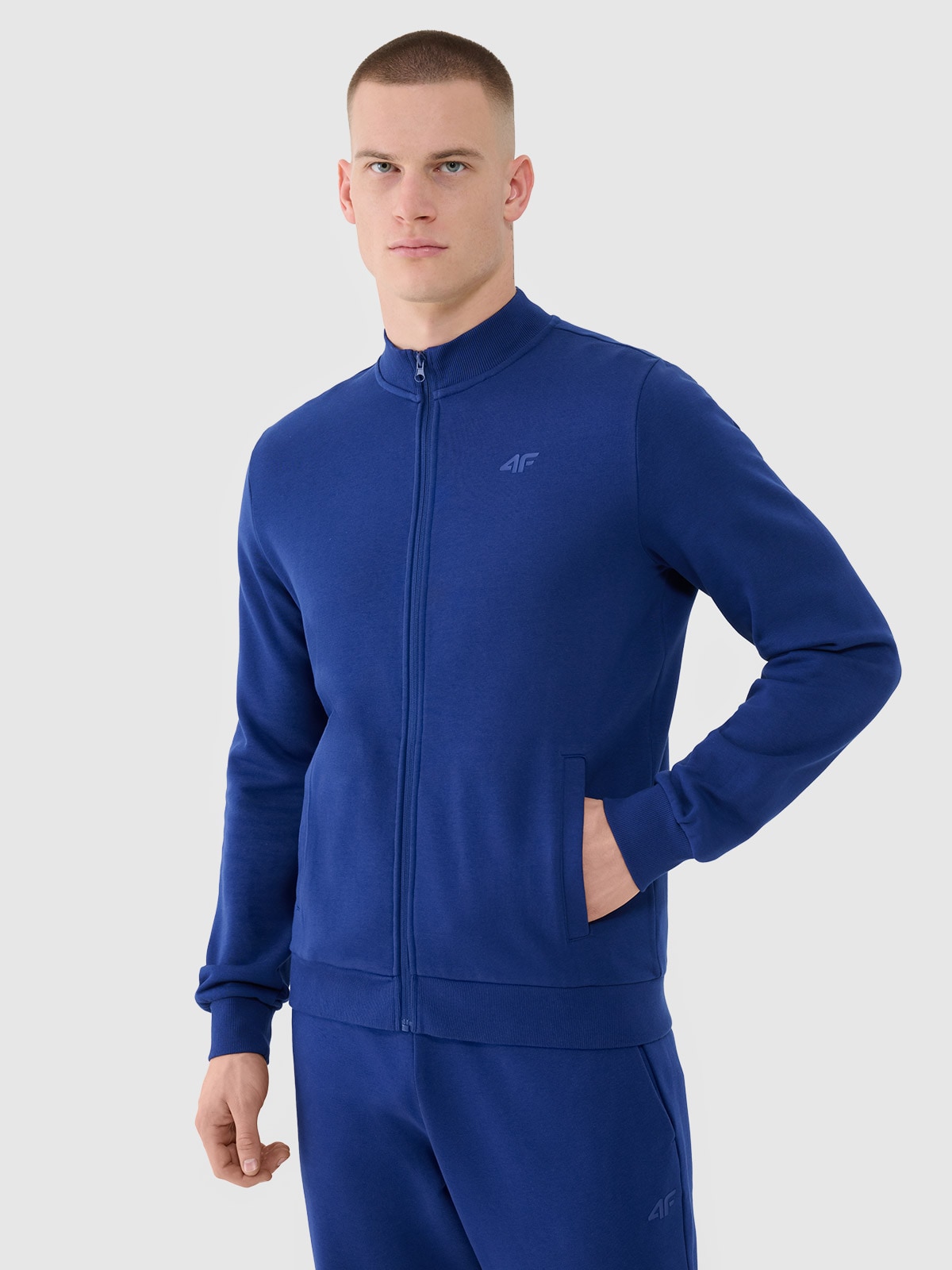 Чоловіча бейсбольна кофта-бомбер - темно-синій