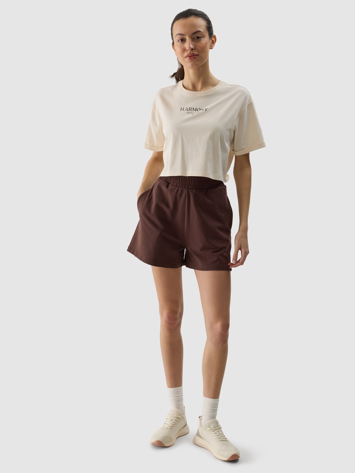 Жіночі спортивні шорти - коричневий