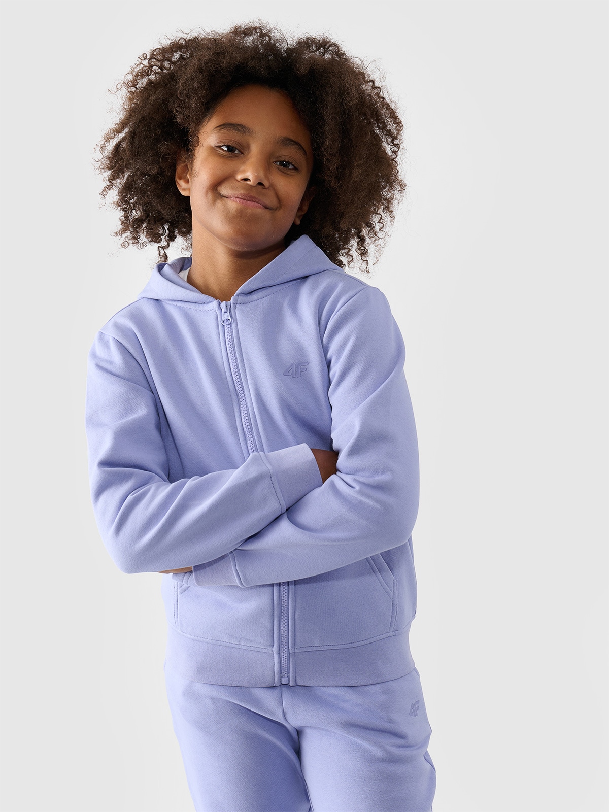 Спортивне худі на блискавці для дівчаток - джинс