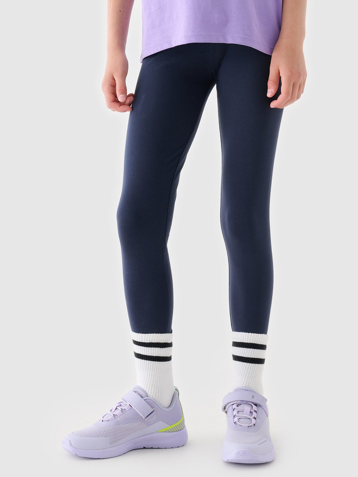 Трикотажні легінси для дівчаток - темно-синій