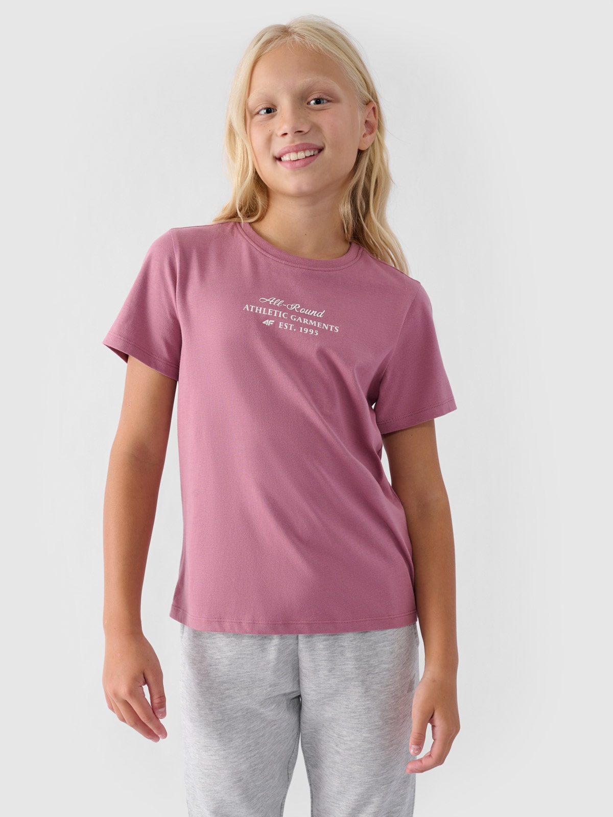 Футболка з принтом для дівчаток - рожевий