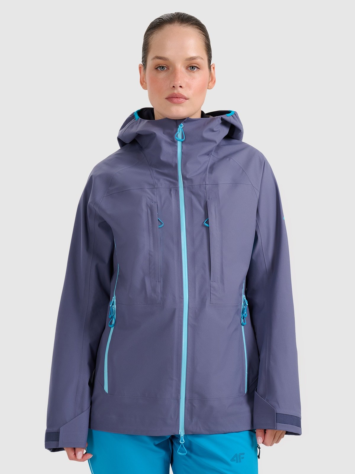 Трекінгова дощова куртка мембрана 20000+ жіноча - темно-синя