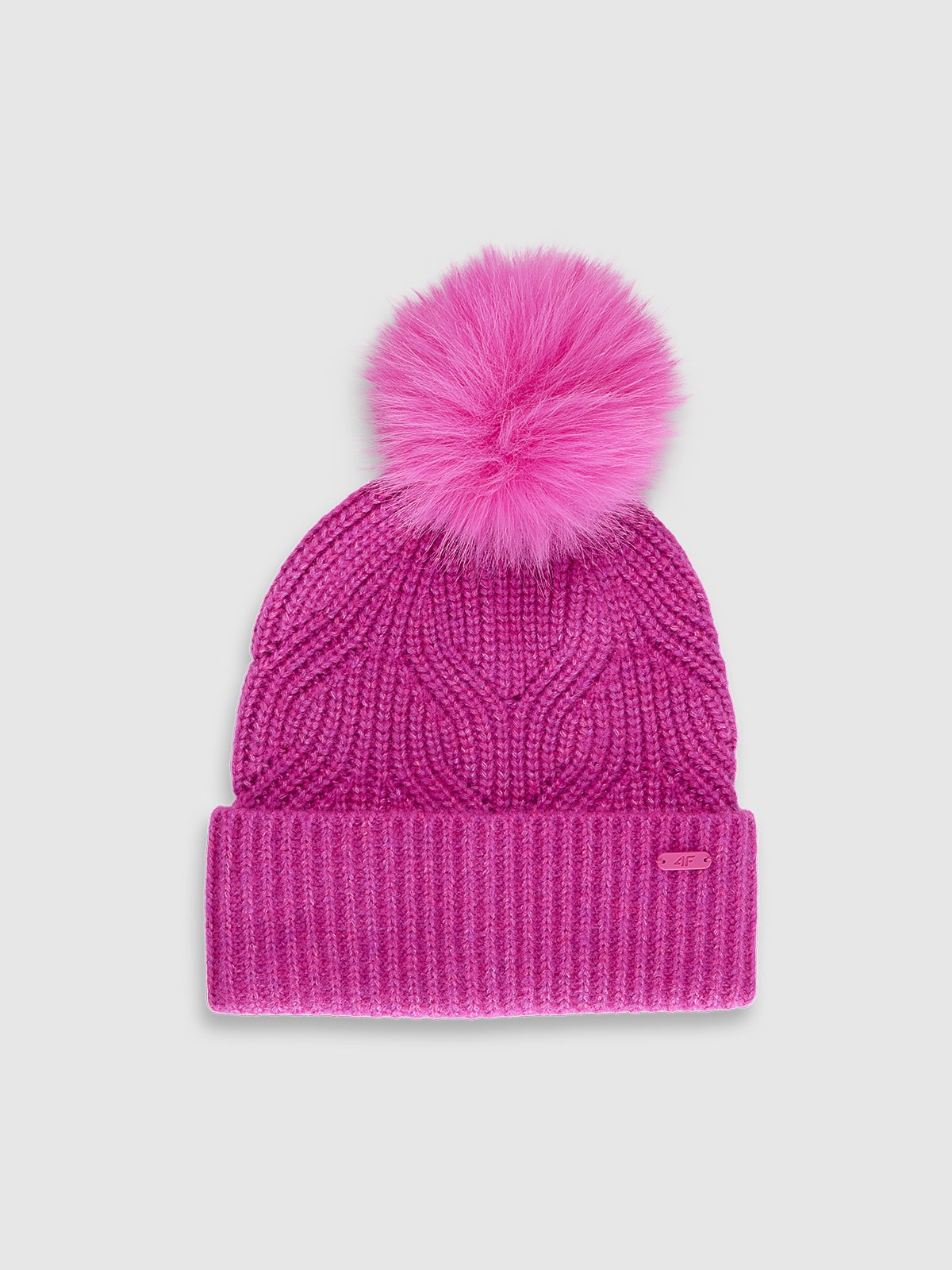 Дитяча шапка з помпоном для дівчаток - рожева