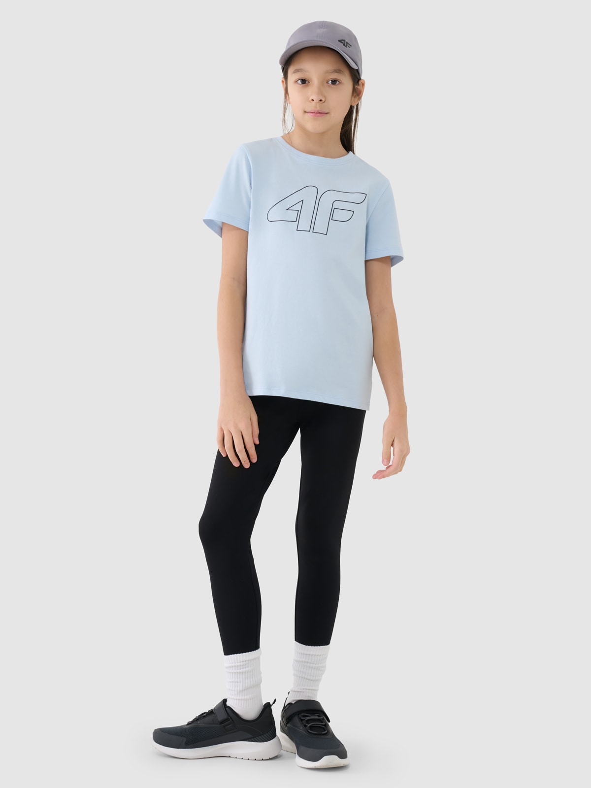 Трикотажні легінси для дівчаток - чорний