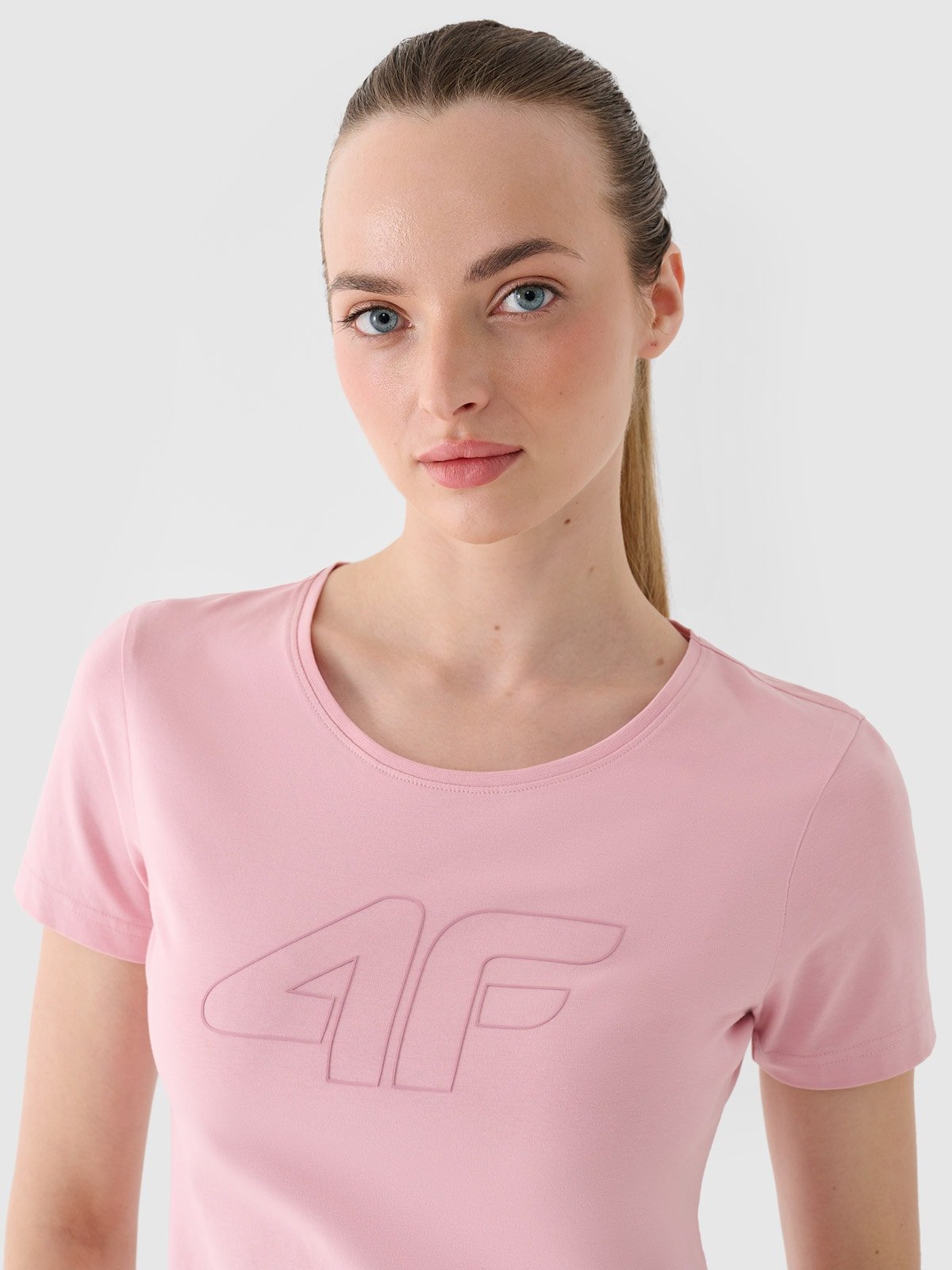 Жіноча футболка slim з принтом - рожевий