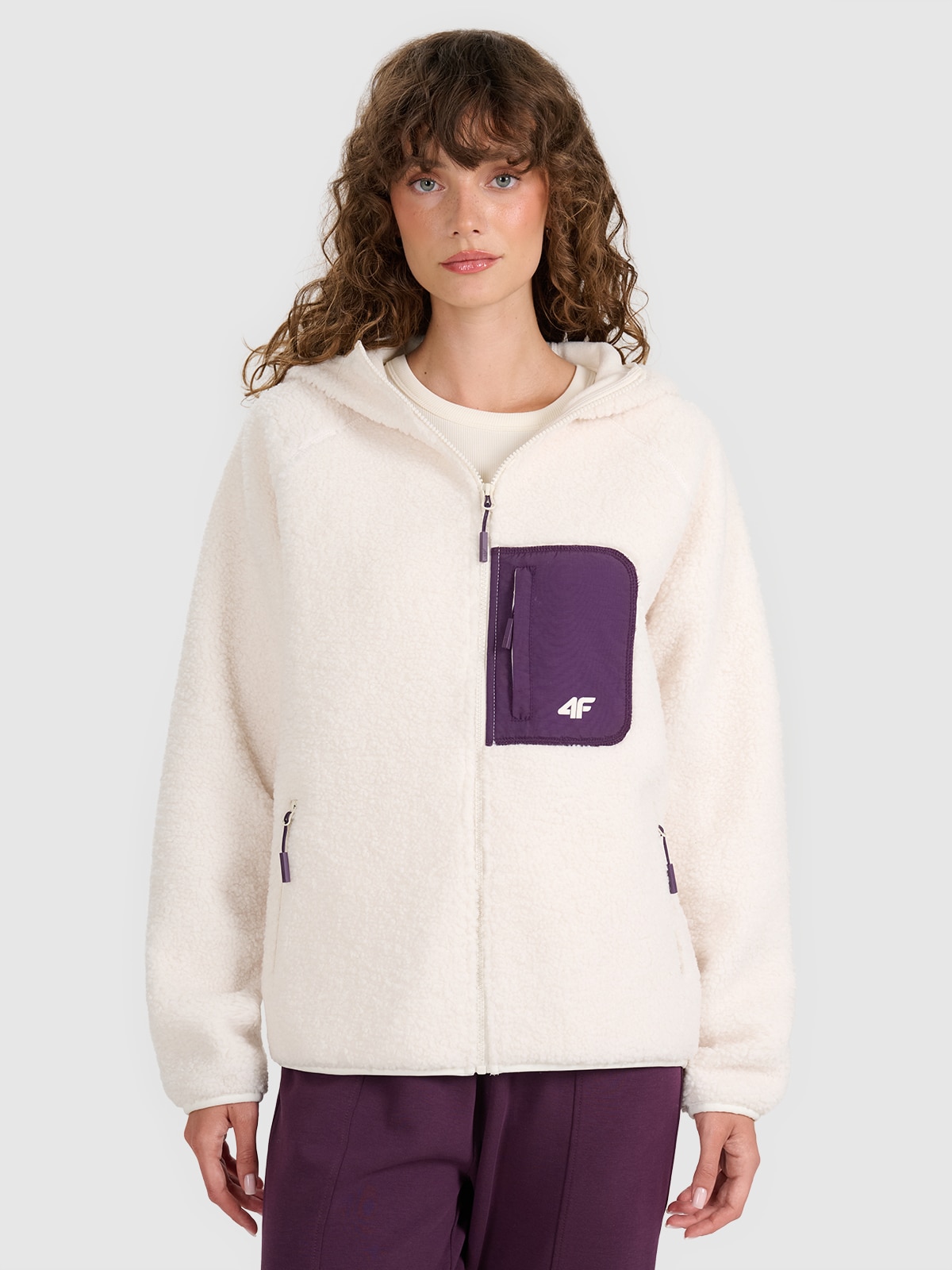 Жіночий polar sherpa regular з капюшоном - білий