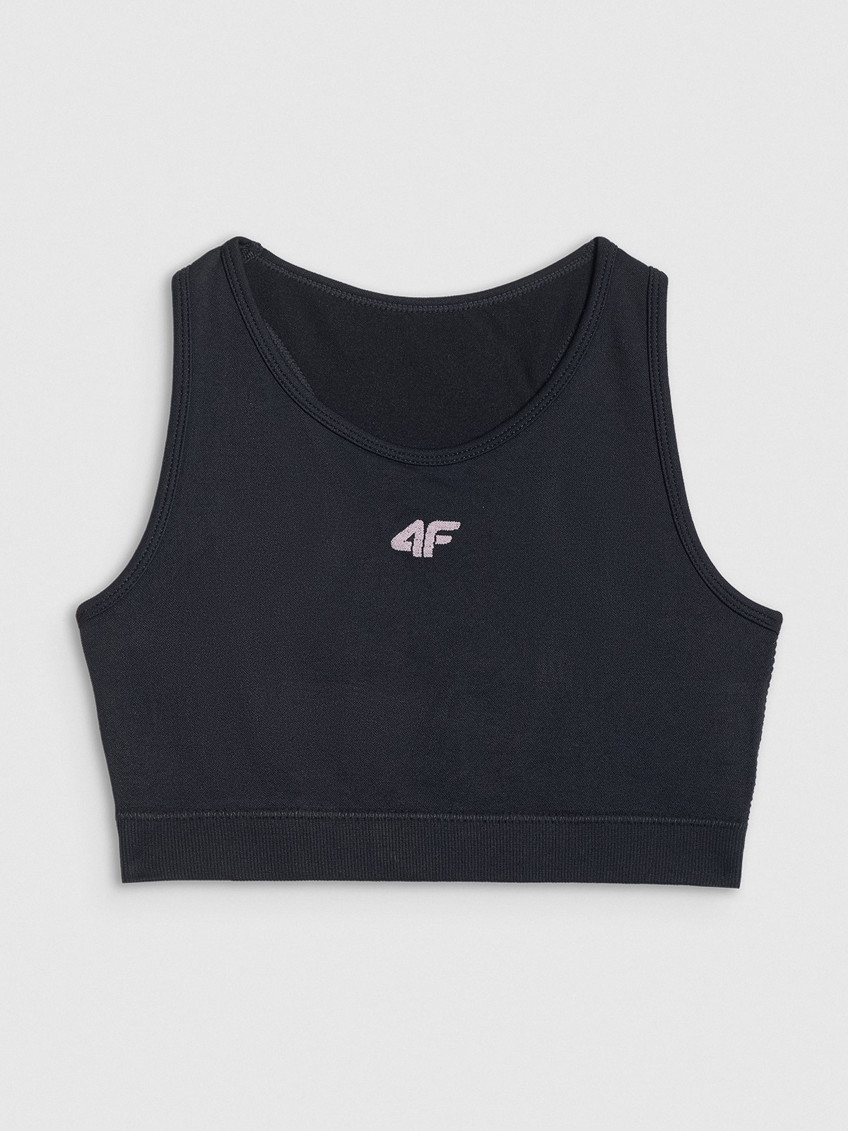 Безшовний спортивний crop top для дівчаток - чорний