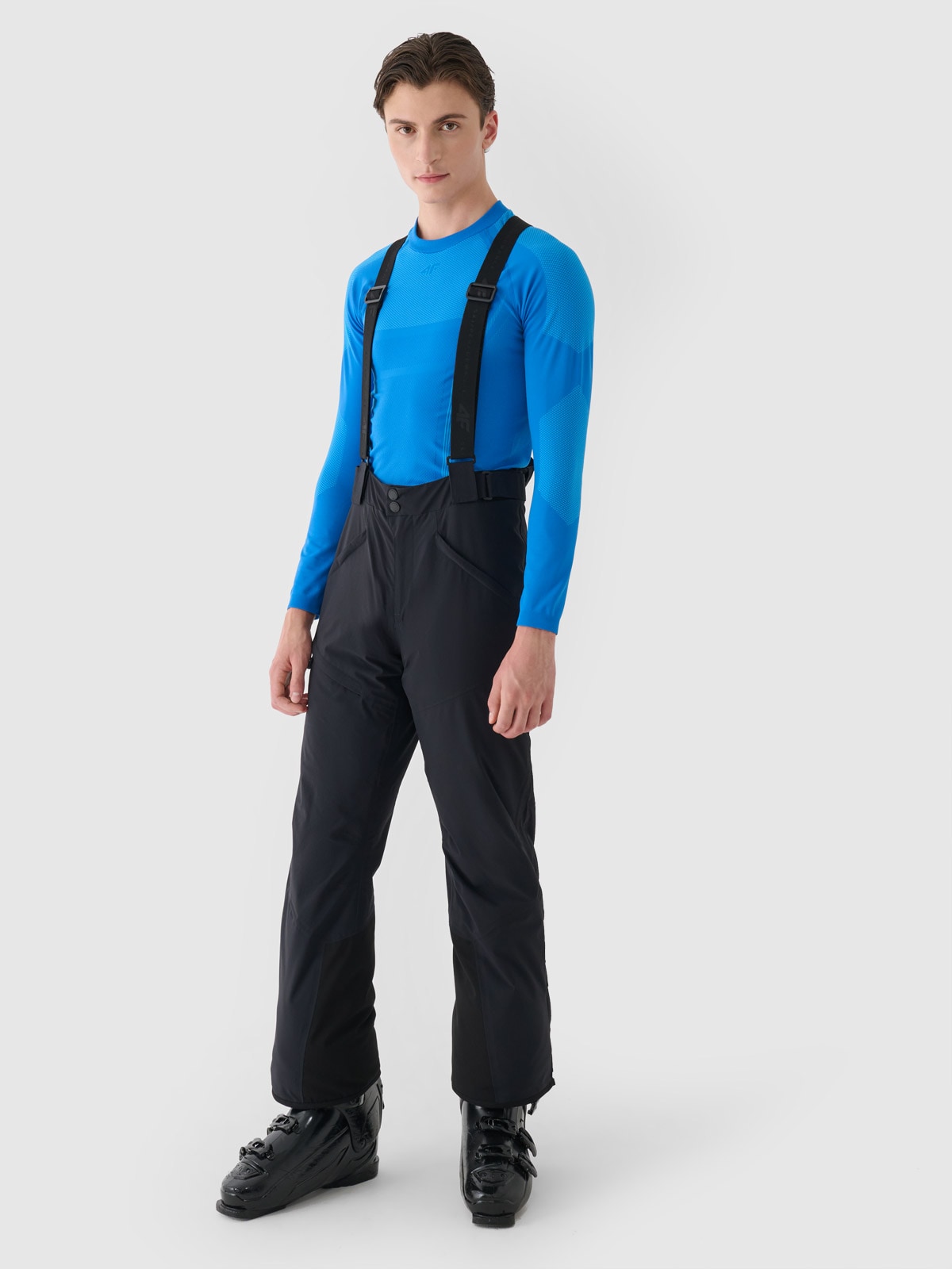 Чоловічі гірськолижні штани з підтяжками мембрана 15000 - чорний