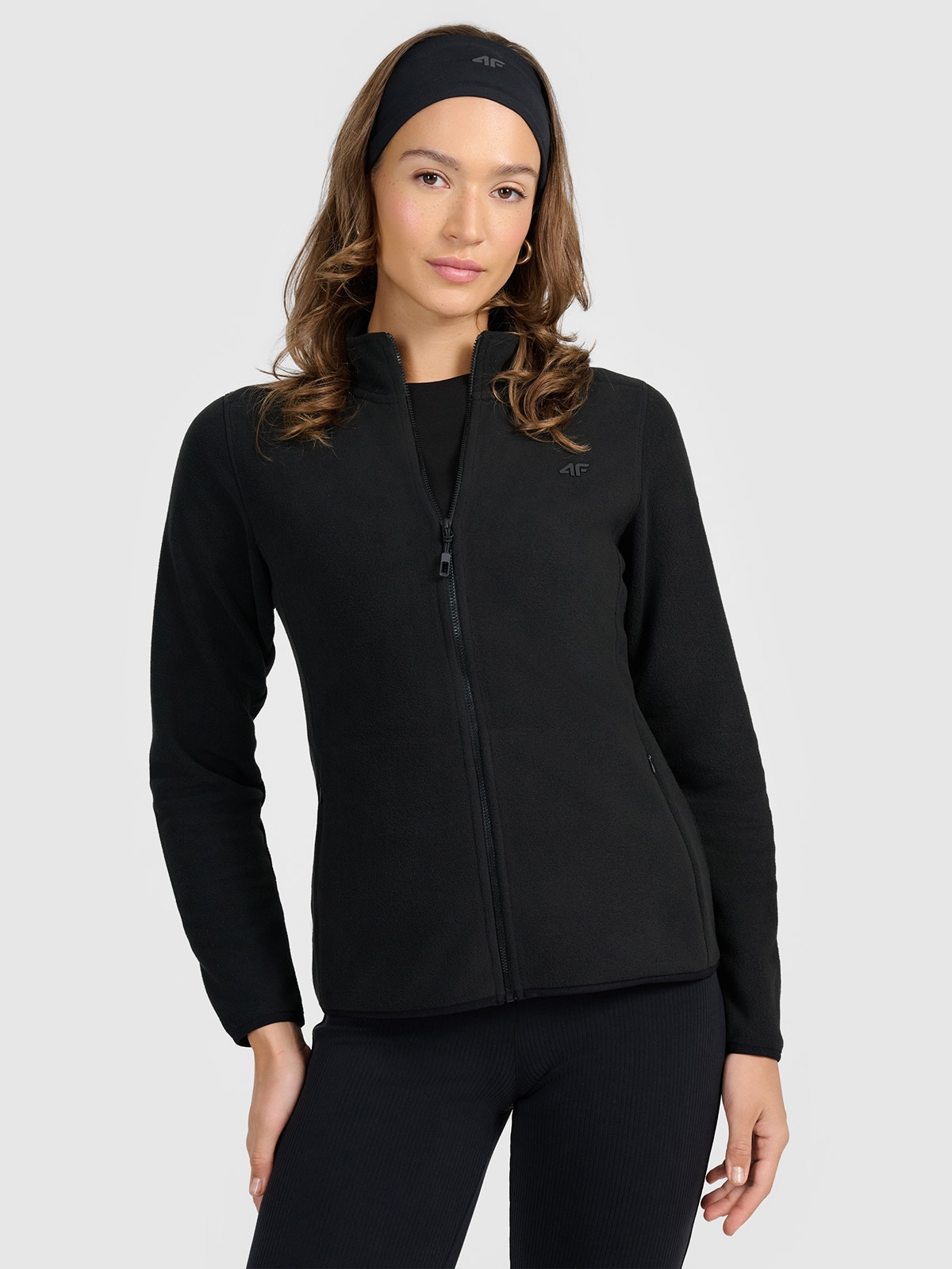 Жіночий slim фліс зі стійкою - чорний