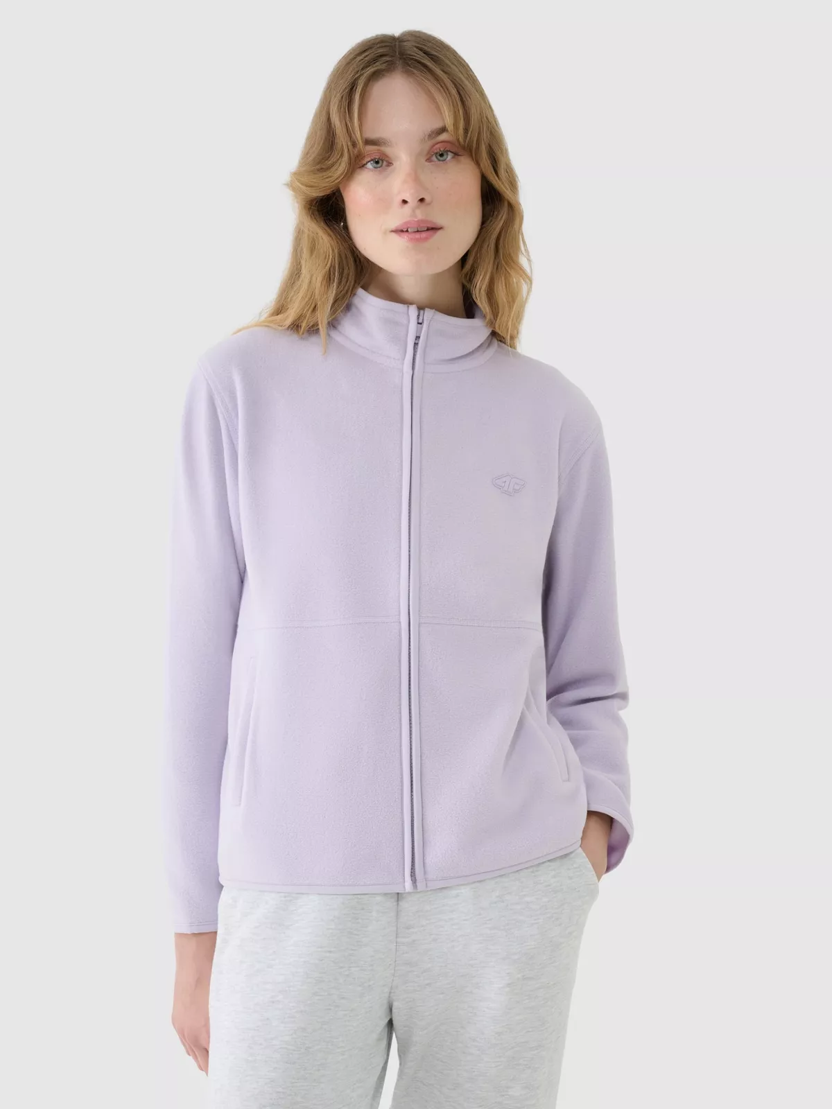 Жіночий фліс regular з коміром-стійкою - фіолетовий