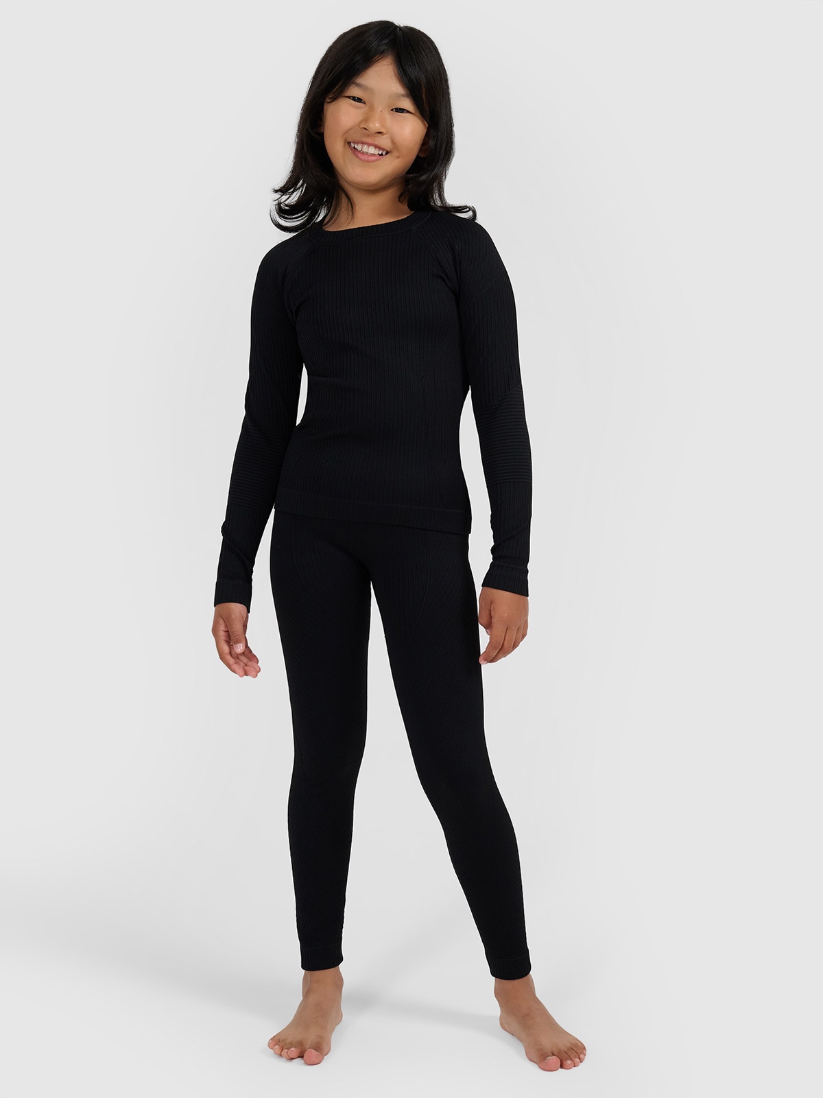 Термобілизна безшовна комплект дівоча - чорна
