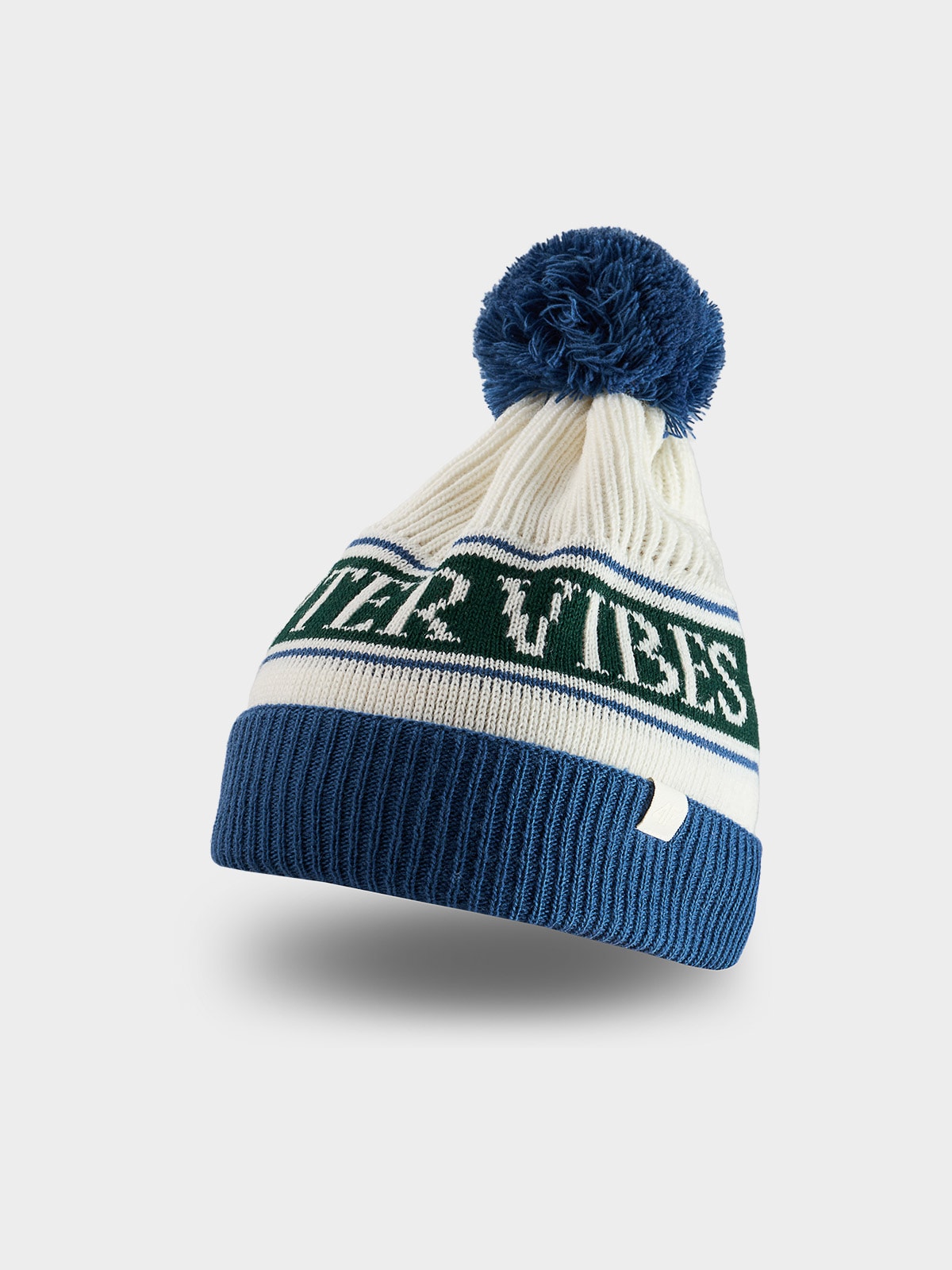 Зимова шапка з помпоном хлоп'яча - темно-синя