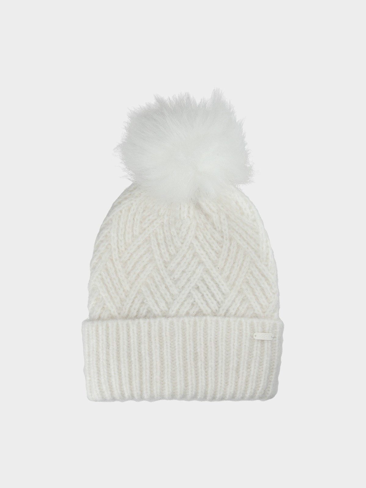 Зимова шапка з помпоном для дівчаток - бежевий