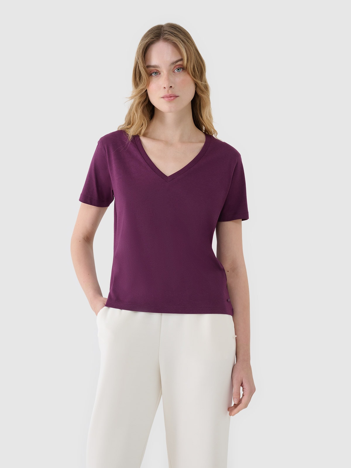 Жіноча футболка oversize з додаванням модалу - фіолетовий